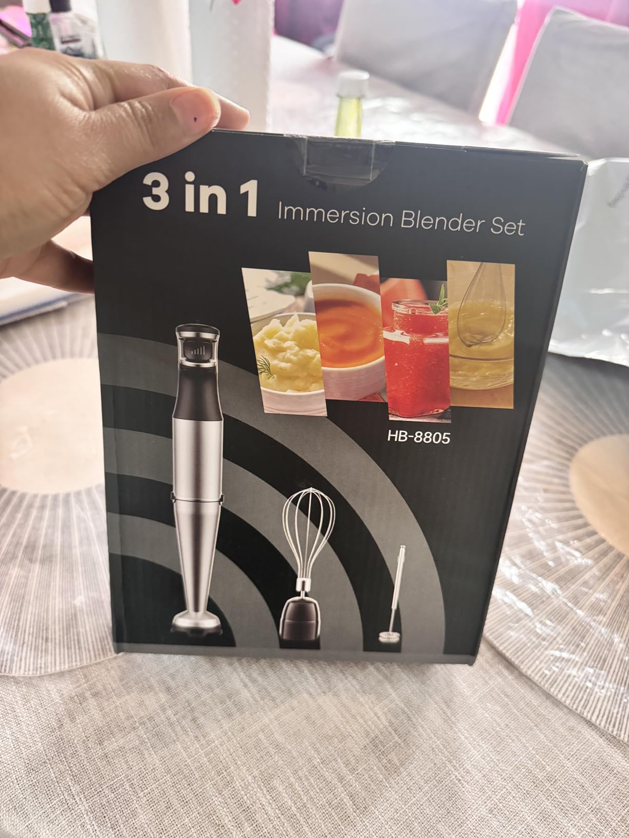 Immersion Blender Handheld 1100W 3 in 1 Corded Stick Hand Blenders for Kitchen with Trigger Speed Control, with Whisk, Milk Frother Attachemnts, Perfect Emulsifier for Soup, Smoothie, Puree customer photo 1