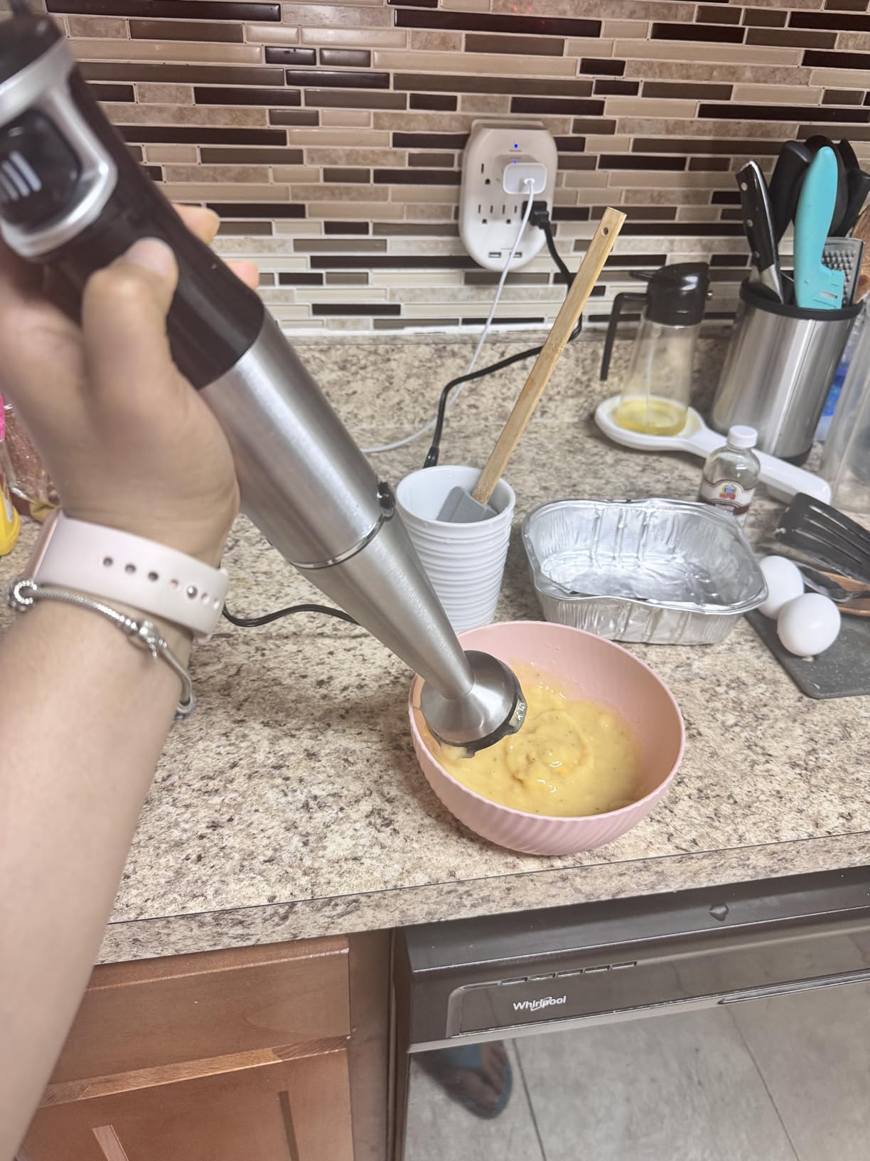 Immersion Blender Handheld 1100W 3 in 1 Corded Stick Hand Blenders for Kitchen with Trigger Speed Control, with Whisk, Milk Frother Attachemnts, Perfect Emulsifier for Soup, Smoothie, Puree customer photo 2