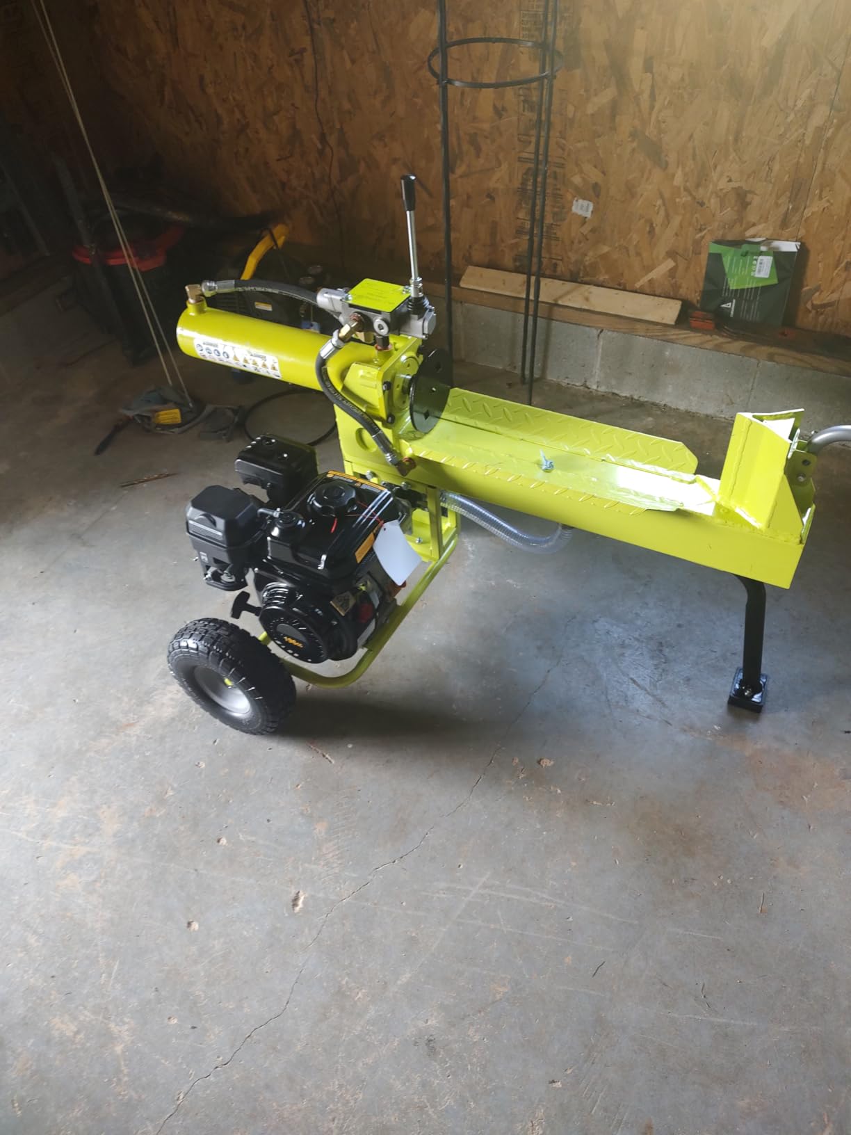 Log Splitter Portable, 20 Ton Auto Return Ram System Gear Pump 7HP Engine Horizontal Full Beam Steel Wedge Firewood Splitting Forestry Harvesting, EPA Certificated (Green) customer photo 2