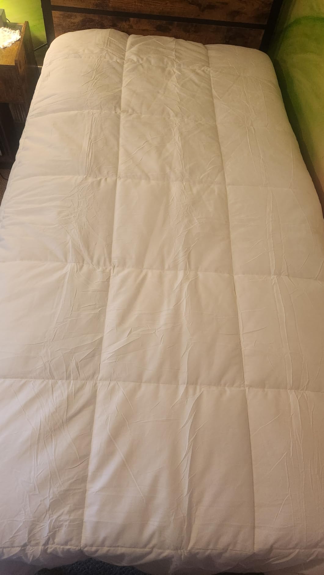 Hybrid Australian Wool Comforter King Size with 100% Organic Cotton, Hypoallergenic Luxury Duvet Insert with Tabs, Temperature Regulating All-Season Bedding, White customer photo 2