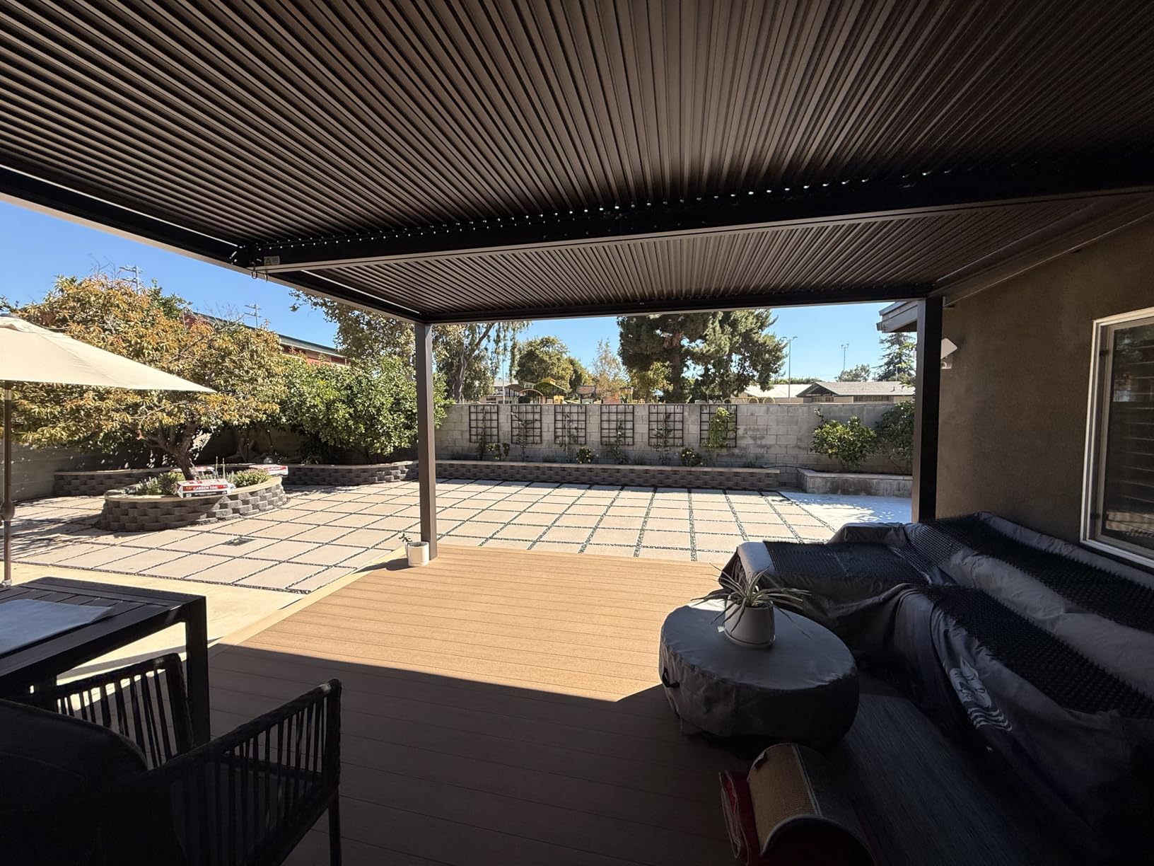 PURPLE LEAF Louvered Pergola 10' × 16' Outdoor Hardtop Gazebo Sun Shade with Adjustable Canopy Patio Aluminum Retractable Roof for Outside Deck Backyard Pavilion Bronze customer photo 1