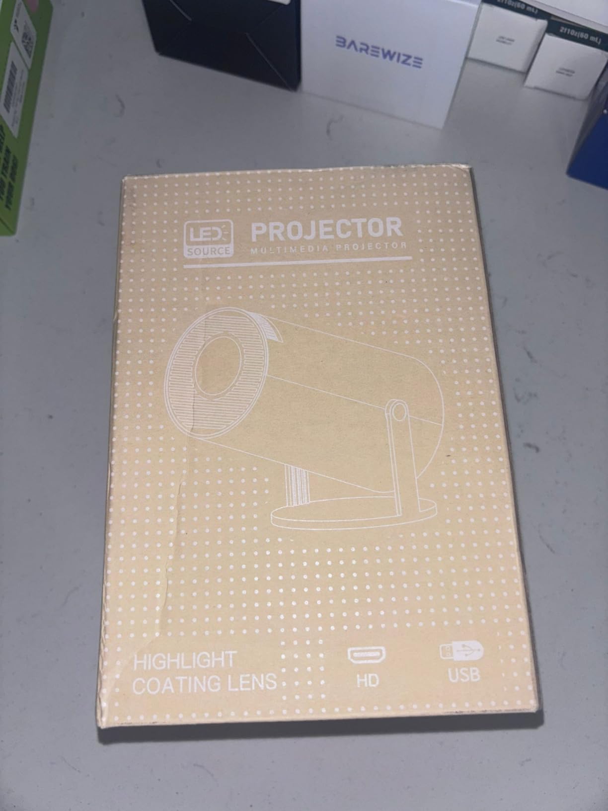 Mini Portable Projector, Support 4K 1080P with Dual-Band WIFI6 5G Wireless 5.0 Bluetooth Android 11, 160 ANSI, 180° Rotatable, Auto Keystone Correction, 35