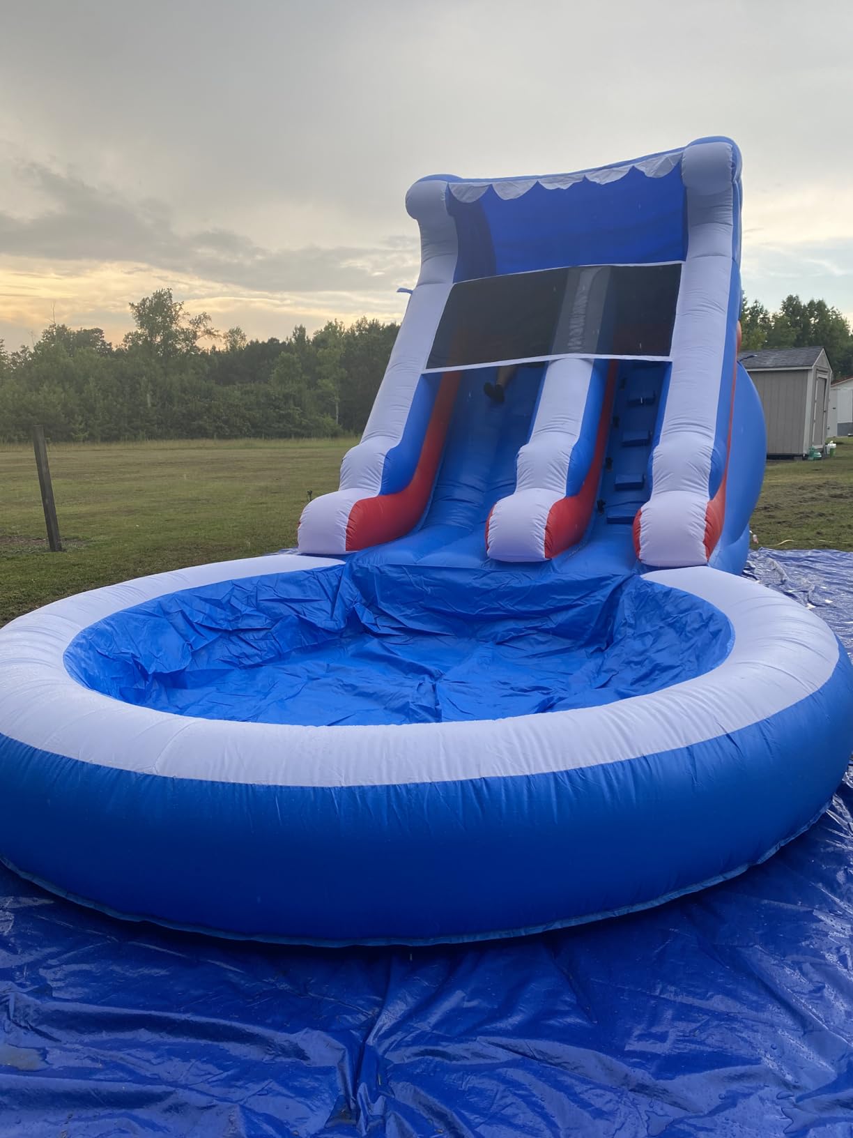 26Ft Large Double Water Slide with Pool Commercial Grade Water Slides Inflatable Heavy Duty PVC, with 1100w Blower, Pool, for Kids Teenagers Adults Rental Business Summer Splash Party, Wet & Dry customer photo 1