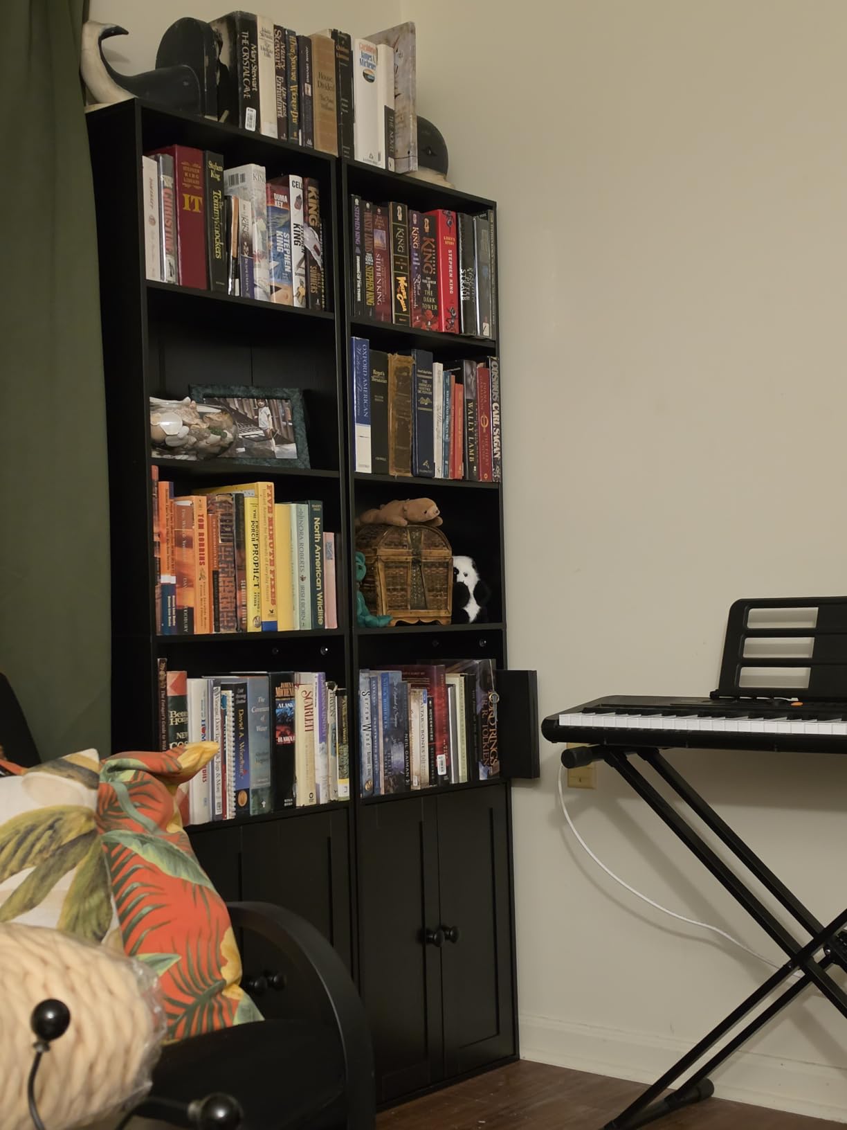 Casaottima Bookshelf and Bookcase with Doors, Floor Standing 6-Tier Shelf Display Storage Shelves, Tall Bookcases for Home Office, Living Room, Black customer photo 1