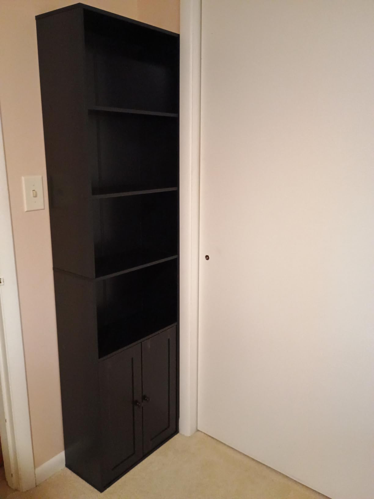 Casaottima Bookshelf and Bookcase with Doors, Floor Standing 6-Tier Shelf Display Storage Shelves, Tall Bookcases for Home Office, Living Room, Black customer photo 2