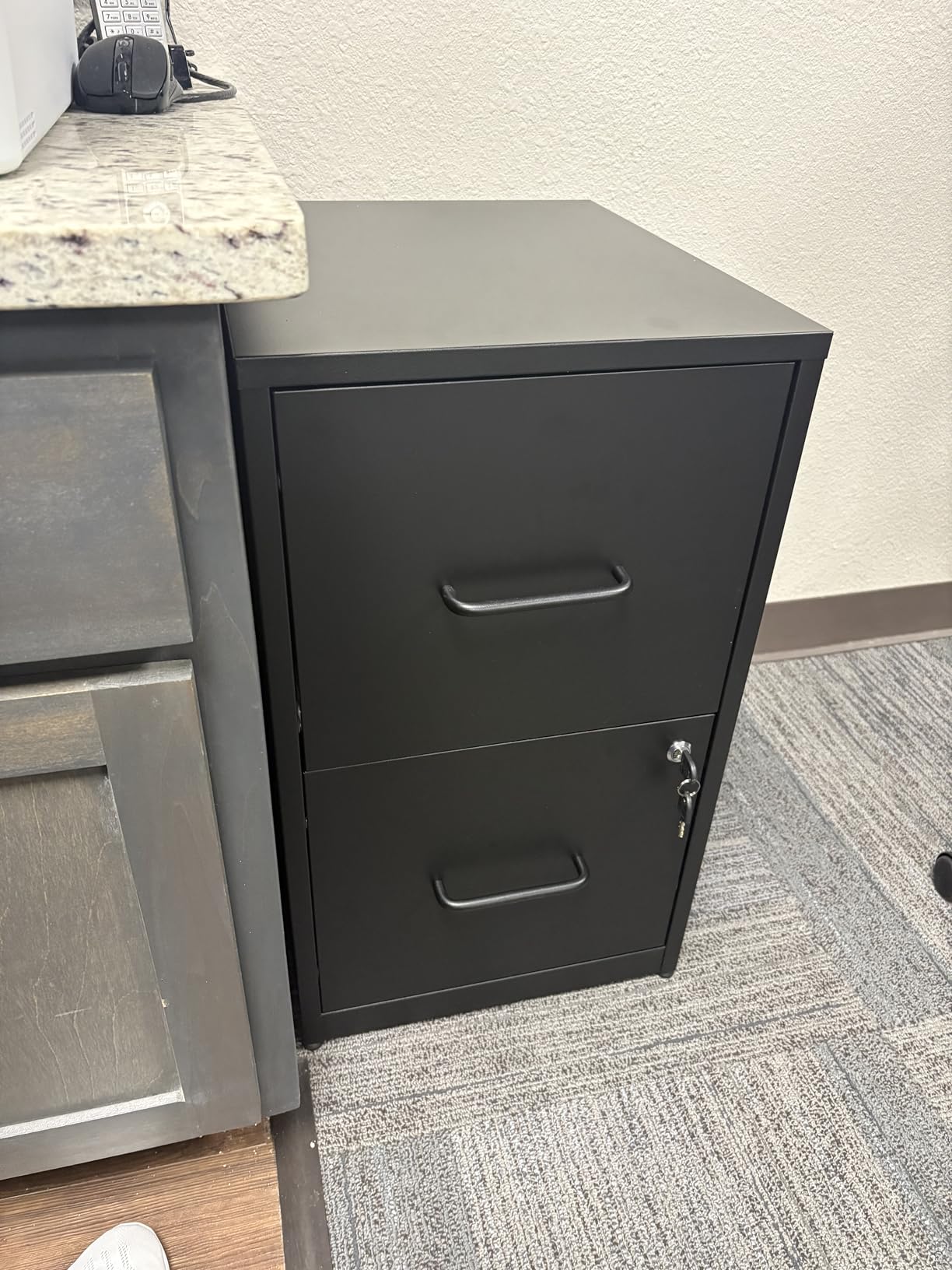 4 Drawer File Cabinet with Lock,Metal Vertical Filing Cabinets for Home Office,Heavy Duty File Storage Cabinet for Letter/Legal/A4/F4 Size File,Assembly Require (Black, Vertical 4 Drawer) customer photo 1