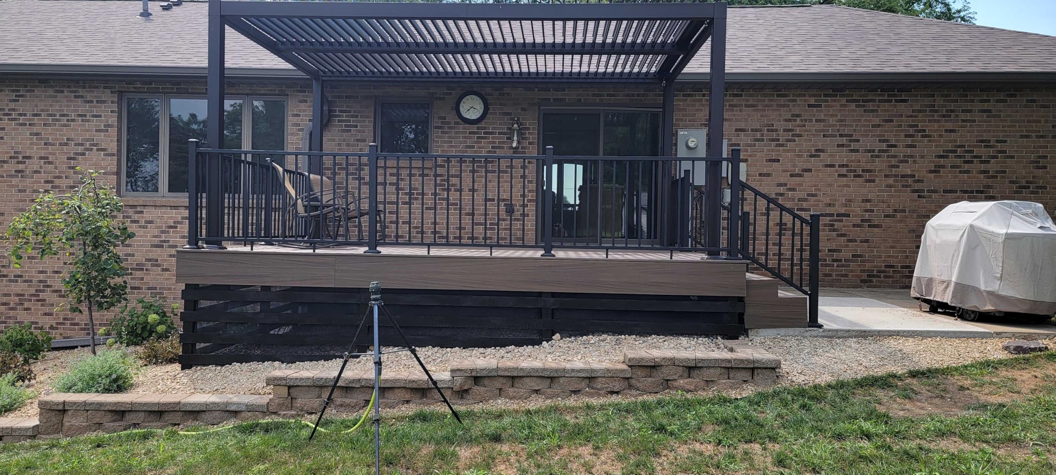 PURPLE LEAF 13' x 15' Louvered Pergola Outdoor Adjustable Louvre Shade Modern Patio Aluminum Pergola with Retractable Roof for Deck Backyard Garden Hardtop Gazebo, Bronze customer photo 2