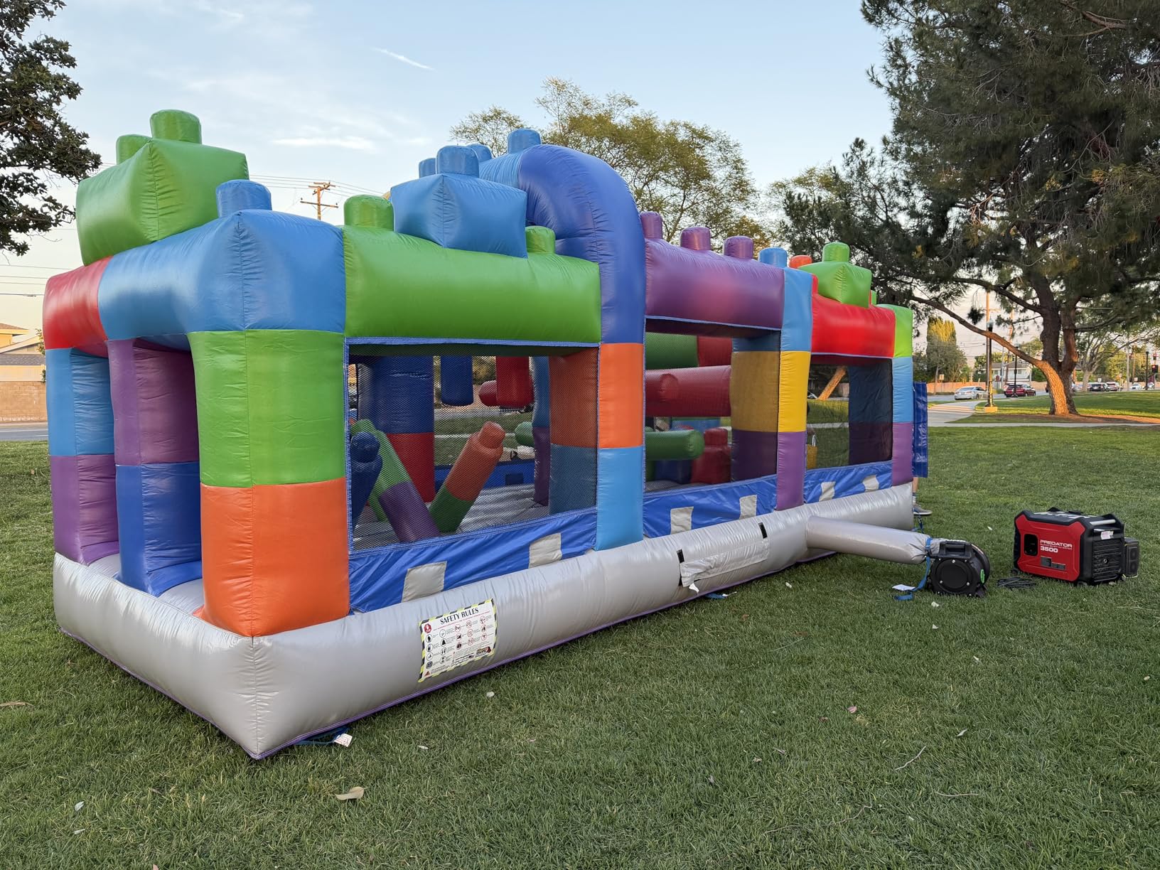 HeroKiddo 20'x 8'x 9.5'Block Party Inflatable Obstacle Course, 100% Commercial Grade PVC Vinyl, Reinforced Strength Wet/Dry Fun for Kids and Adults, Large Mesh Windows for Easy Supervision customer photo 2