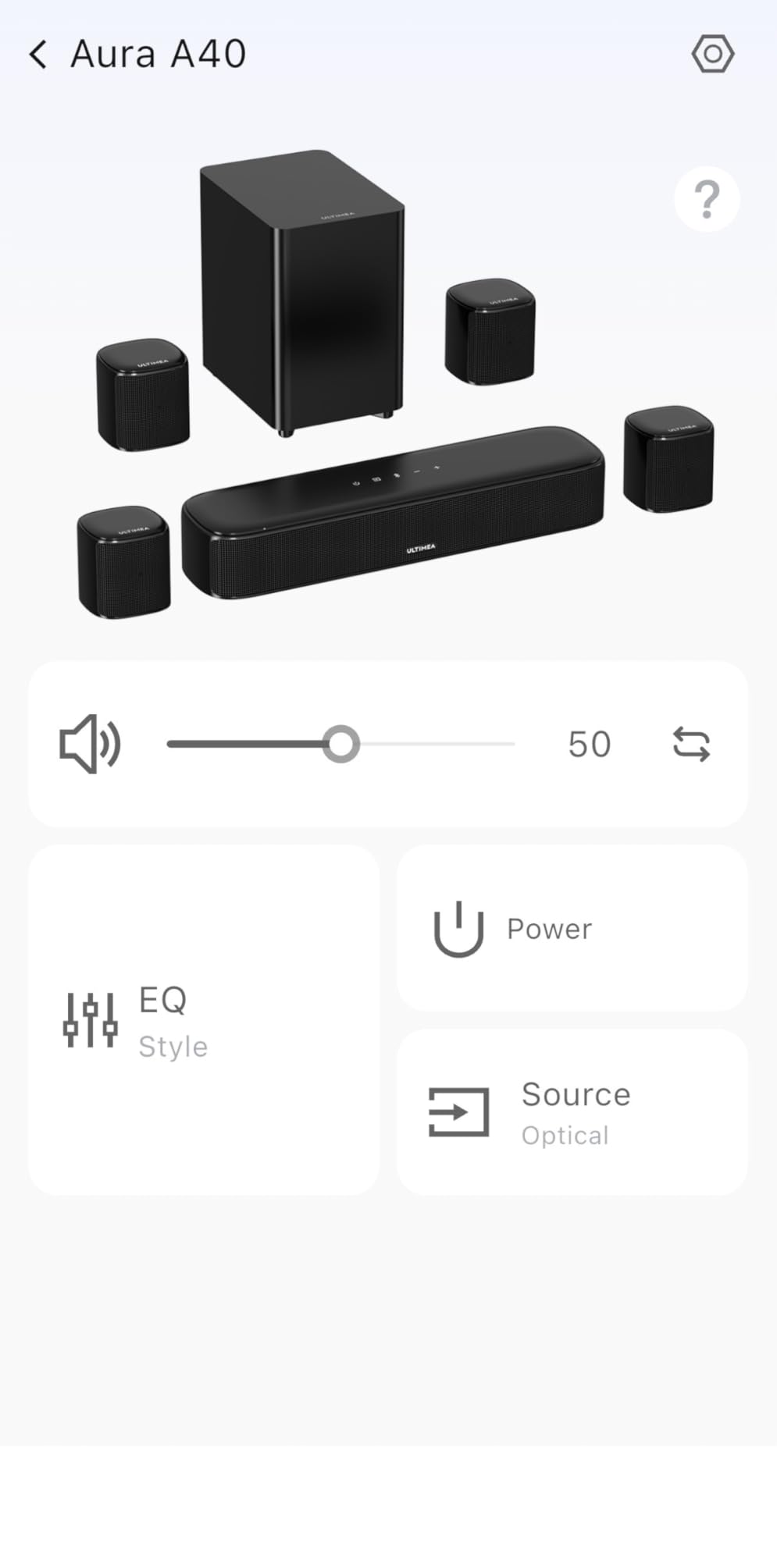 ULTIMEA 7.1ch Sound Bar with Subwoofer, Virtual Surround Sound System for TV, Sound Bar for Smart TV with 4 Surround Speakers, Peak Power 330W, TV Soundbar with App Control, Opt/AUX/BT, Aura A40 customer photo 2