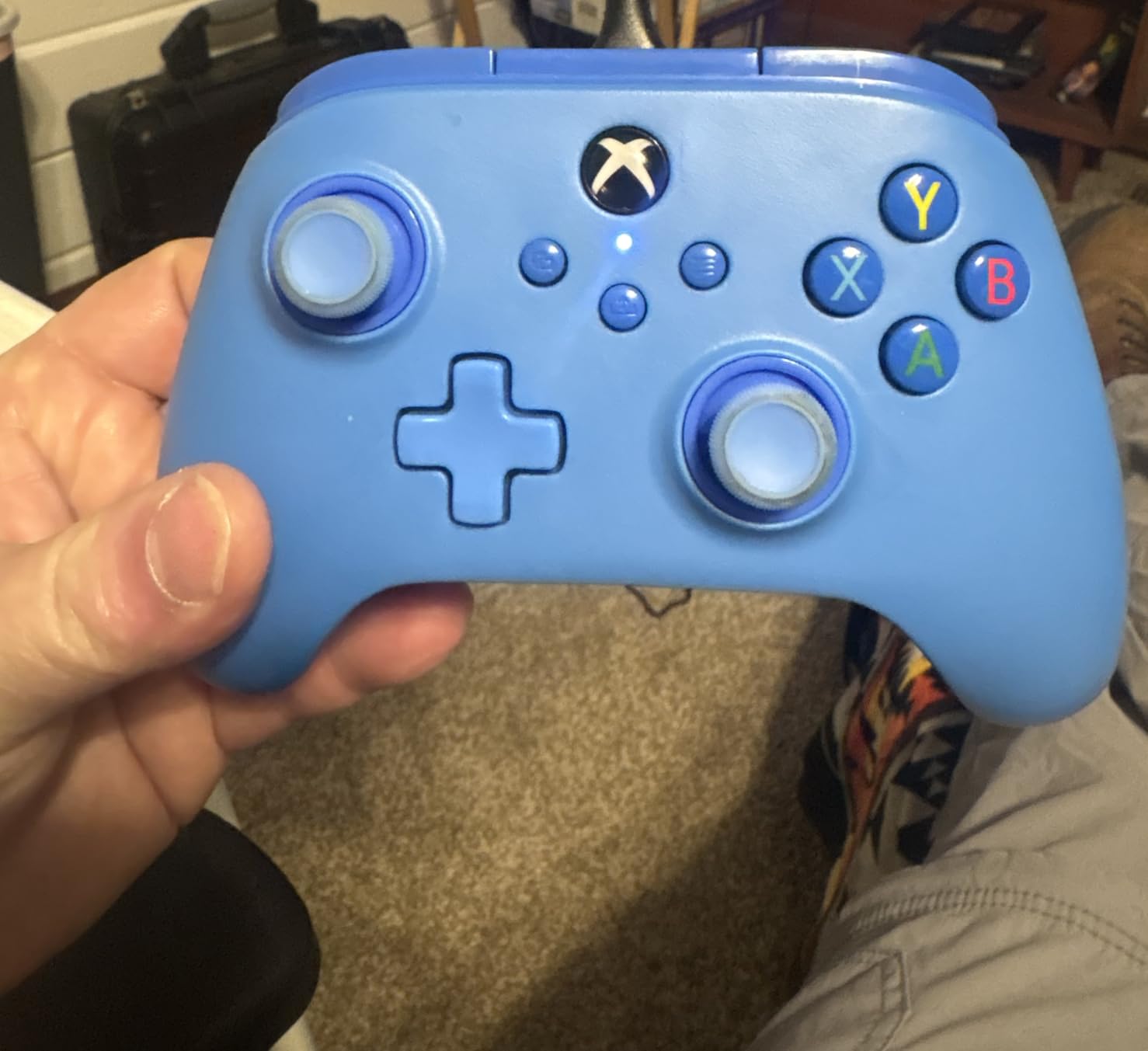 PowerA Symmetric Wired Controller for Xbox Series X|S - Blue, Officially licensed, Inline Thumbstick Layout, Windows 10/11 compatible, Dual Rumble Motors, Impulse Triggers, 3.5 mm Audio Jack customer photo 2