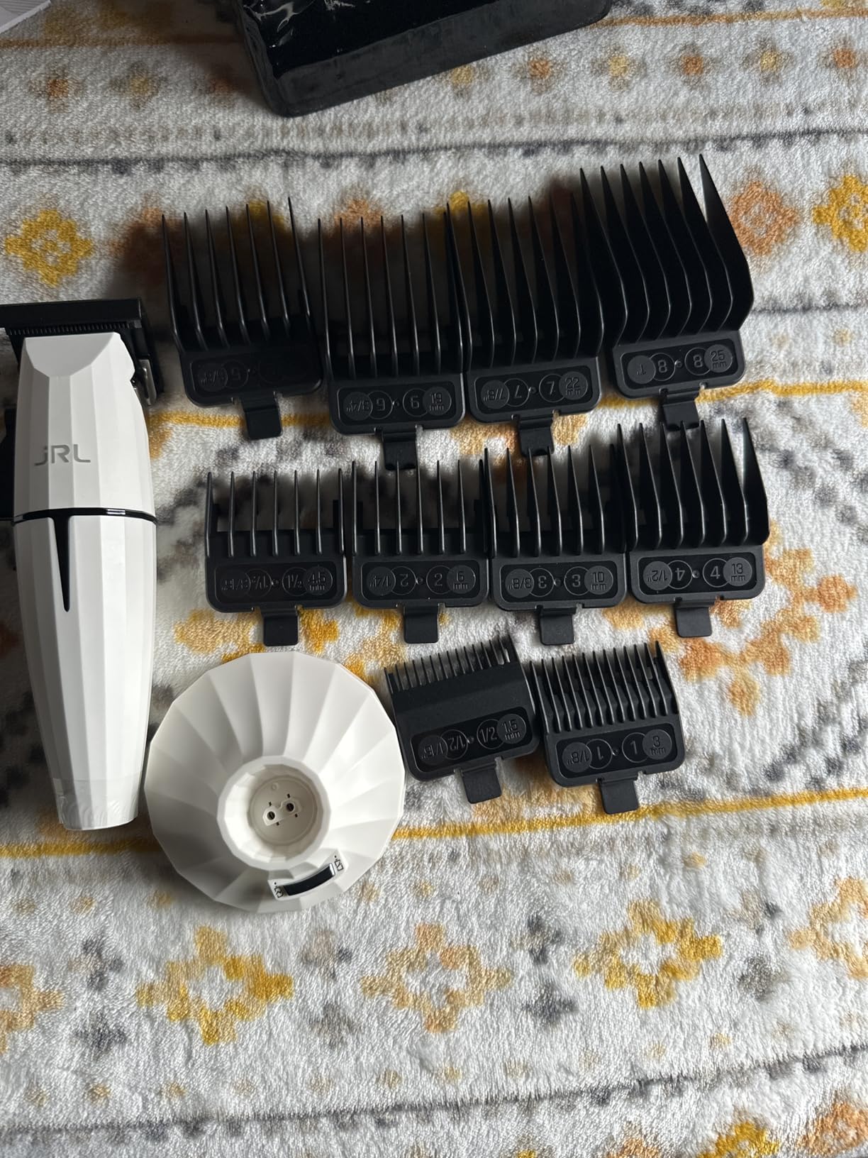 JRL Ghost 2020C Professional Cordless Hair Clipper for Barber Hair Cutting, Smart-Clip Technology Prevents Blade Drag, Reset IQ Charging Dock, For Fading, Dual-Speed 6000-7500 RPM Motor, White customer photo 1