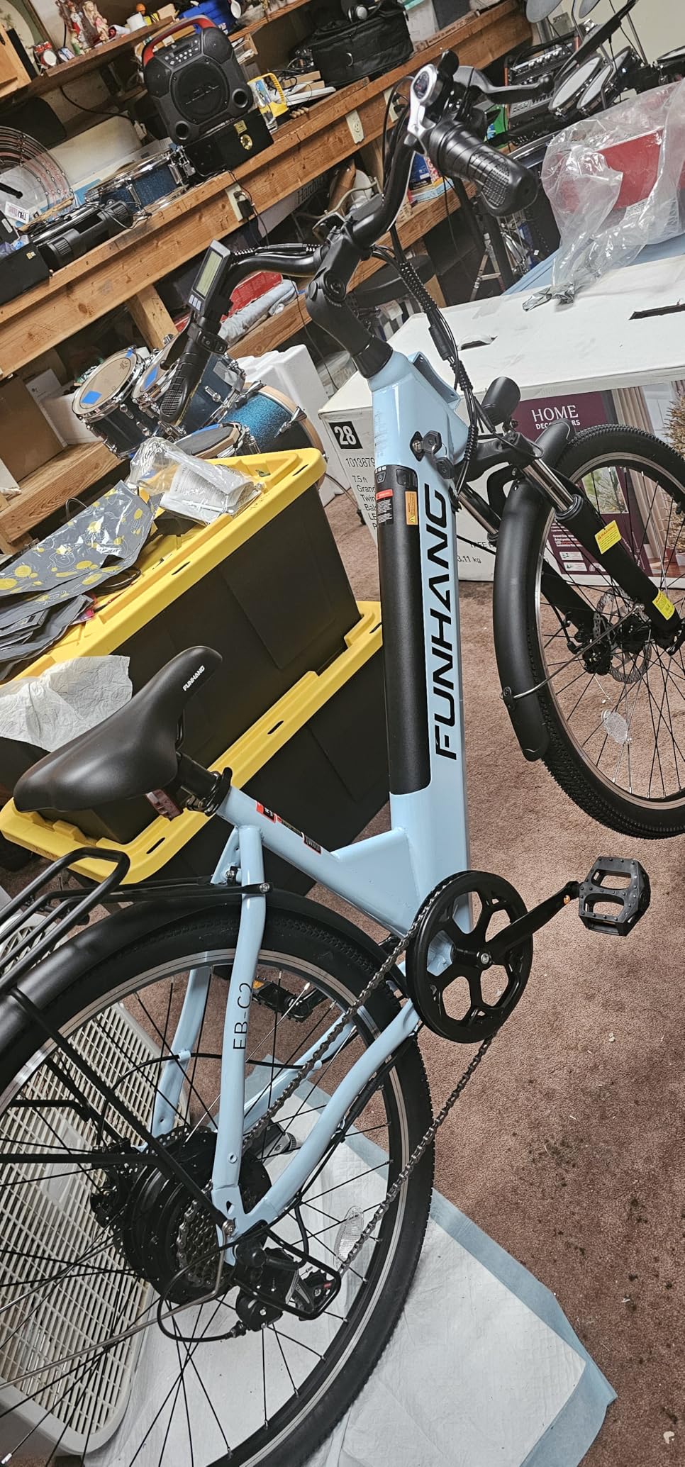 Funhang Electric Bike for Adults, 1000W Peak Ebike, 50Miles 21.7MPH Step Thru Electric Bicycle, 26
