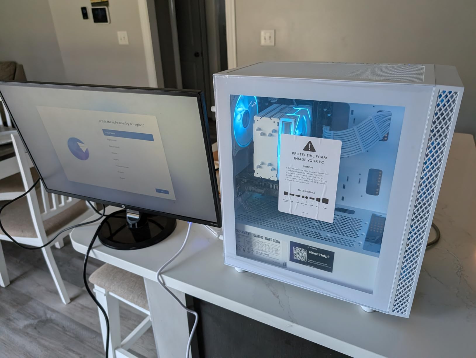 NOVATECH Phantom Prebuilt Gaming PC Desktop Computer - RTX 3050 - i7 Xeon 3.5GHz - 16GB RAM - 512GB M.2 SSD WiFi/BT, Win 11 Pro - Gaming Computer Tower, Pre Built PC Gaming - 1 Year Warranty (White) customer photo 1