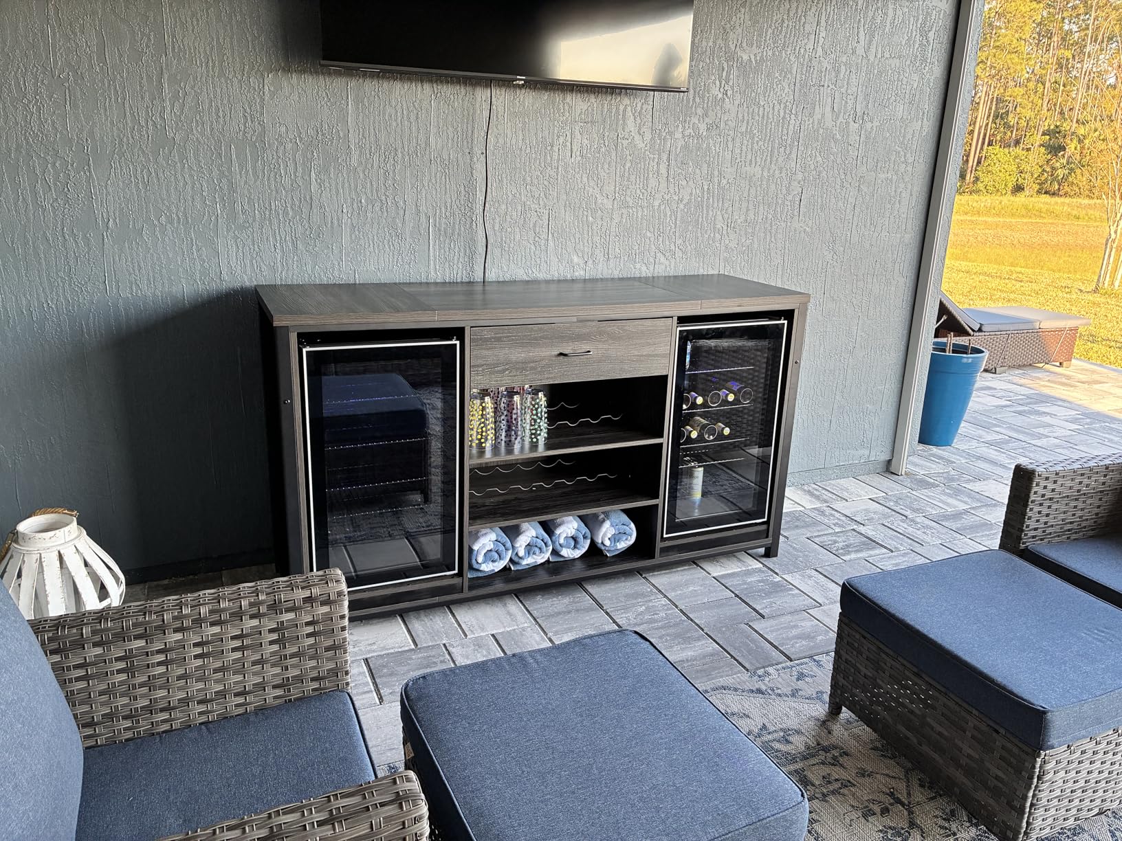 Antarctic Star 0.6Cu. Ft. Freestanding Counter-top Wine Cellar Mini Fridge, 4-Bottle Red Wine Beverage Refrigerator, Quiet, Portable, LED Light and Display, 40-61 ℉, Black customer photo 2