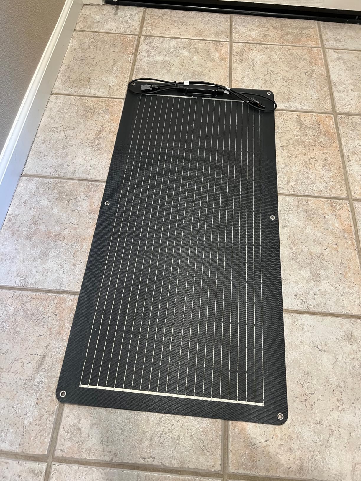 50W Flexible Solar Panel 12V, ETFE Monocrystalline Solar Cell Charger for Power Station, RV, Marine, Boat Bimini, Trailer, Van, Car Battery Maintenance, Ultra-Thin Bendable Design customer photo 1