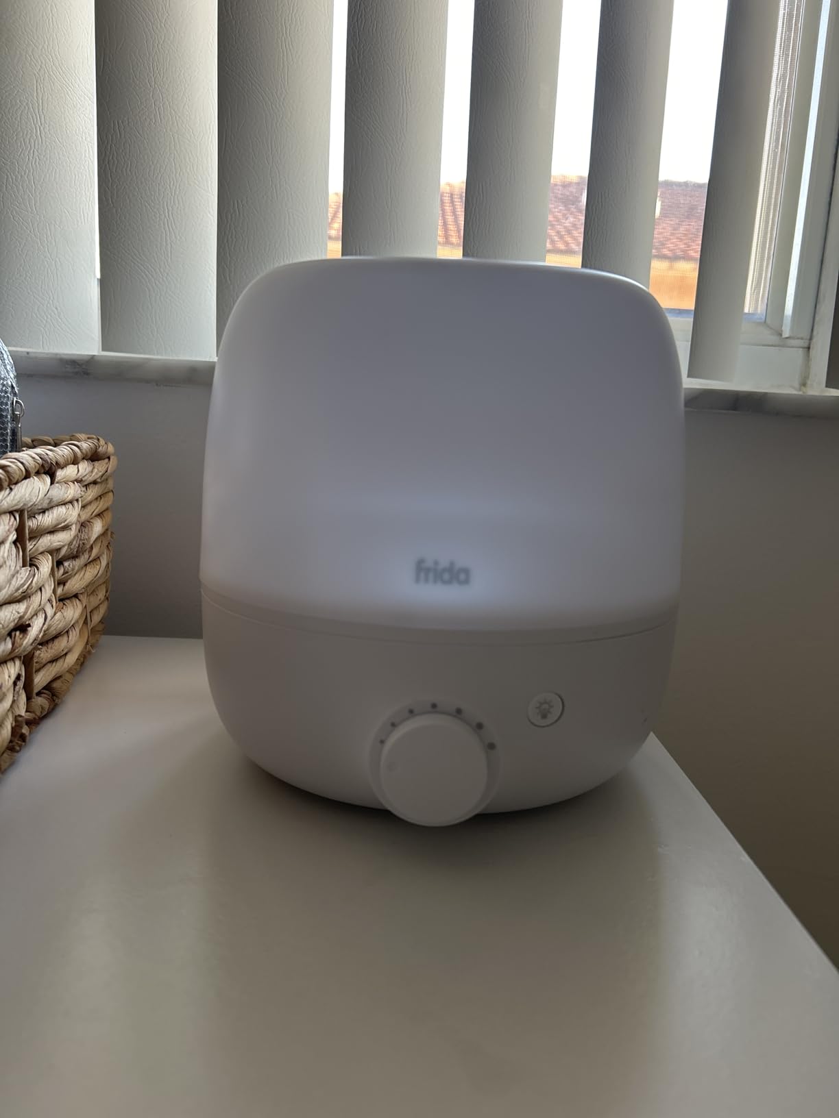 Frida Baby 3-in-1 Cool Mist Humidifier for Large Rooms, Top Fill Humidifier for Bedroom, Allergy Relief, 60 Hour Runtime + Nightlight, Auto Shut-Off, Quiet, Carry Handle, Essential Oil Diffuser customer photo 1