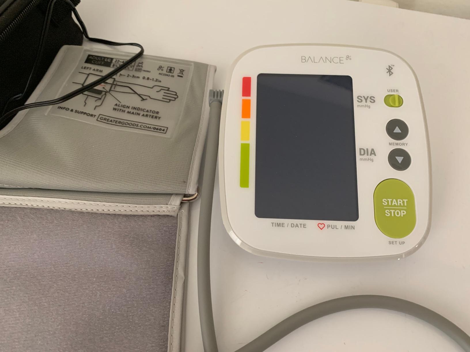 Greater Goods Bluetooth Blood Pressure Monitor with Extra-Large Cuff (15.7