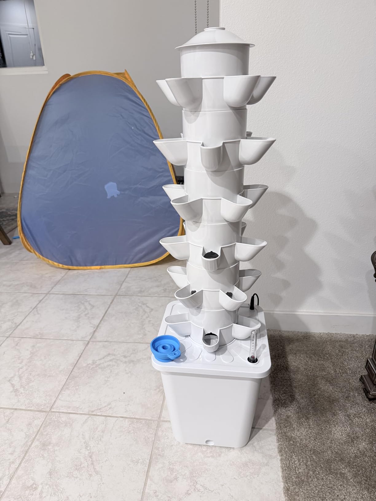 Hydroponics Tower Indoor Growing System Vertical Garden Planter Indoor Smart Garden Kit with Pump and Movable Water Tank Vegetable Plant Gift for Gardening Lover (35-Plants) customer photo 1