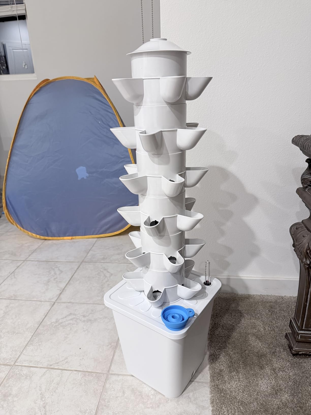 Hydroponics Tower Indoor Growing System Vertical Garden Planter Indoor Smart Garden Kit with Pump and Movable Water Tank Vegetable Plant Gift for Gardening Lover (35-Plants) customer photo 2