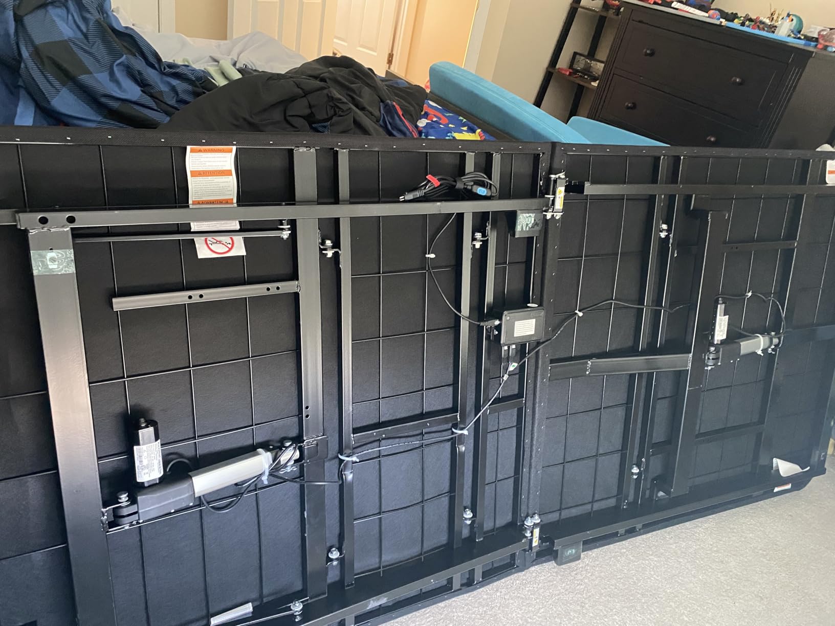 Amazon Basics Adjustable Metal Platform Bed Base with Wireless Remote Control, Queen customer photo 2