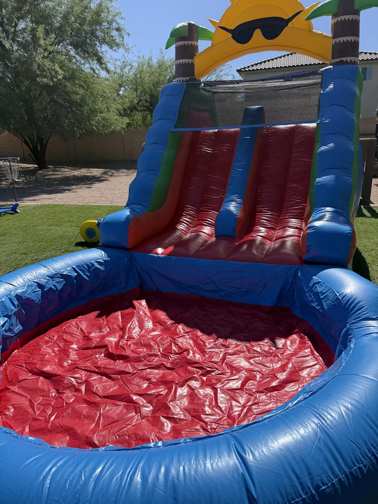 22.5FT(L) Commercial Water Slide for Adults Kids, 100% PVC Inflatable Adult Double Water Slide with 1100W Blower, 0.45mm Heavy Duty Vinyl Blow Up Waterslides Backyard Outdoor, 22.5x11x12ft customer photo 1