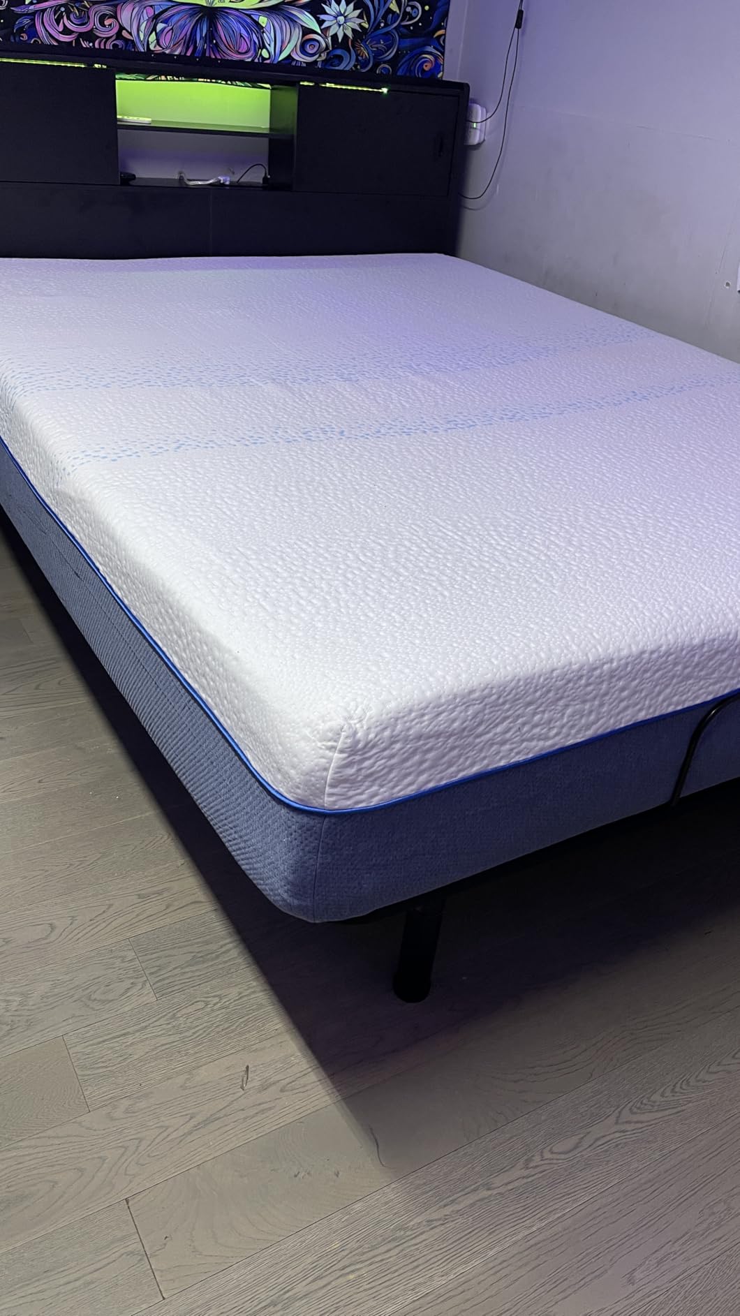Adjustable Bed Frame Split King with 12 Inch Grey Gel Memory Foam Mattress - Easy Assembly Smart Electric Bed customer photo 2