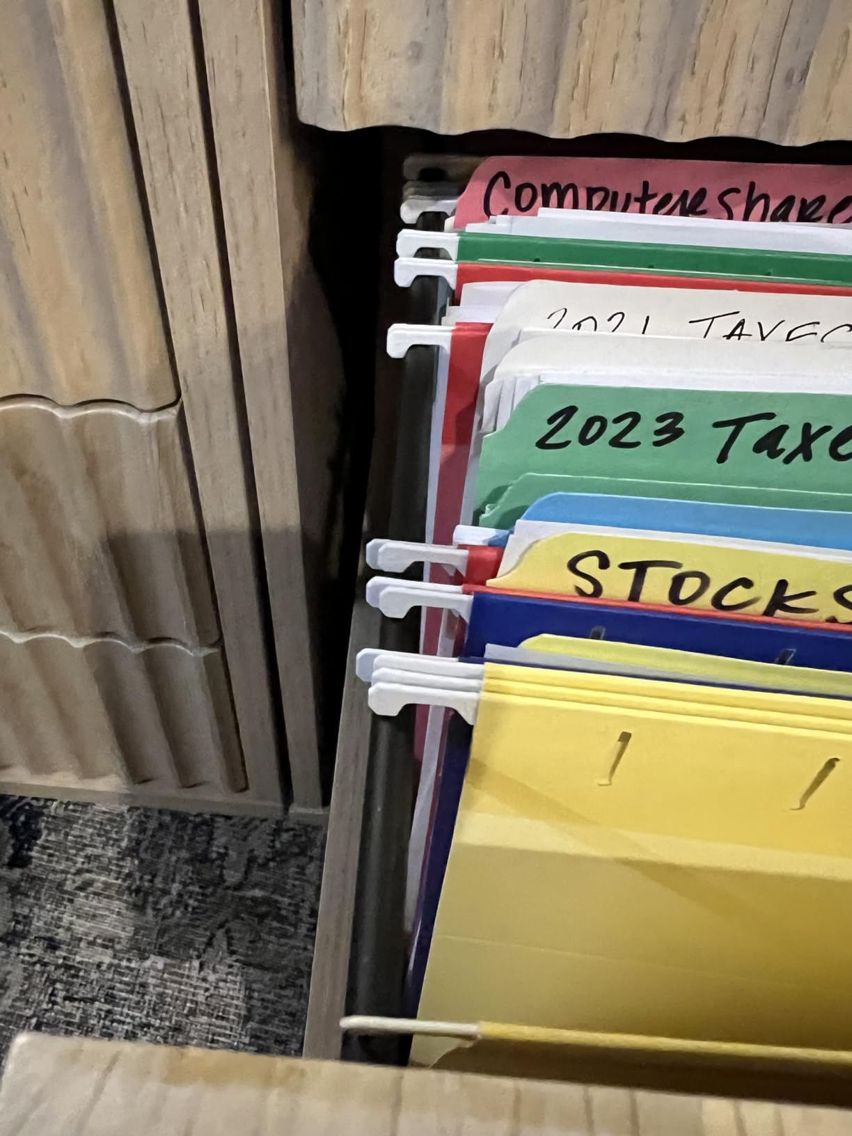 4 Drawer File Cabinet, Fluted Wood Lateral Filing Cabinet with Lock and Charging Station for Home Office, Printer Stand with Open Storage Shelves, Fits A4, Letter Size, Light Waulnut customer photo 2