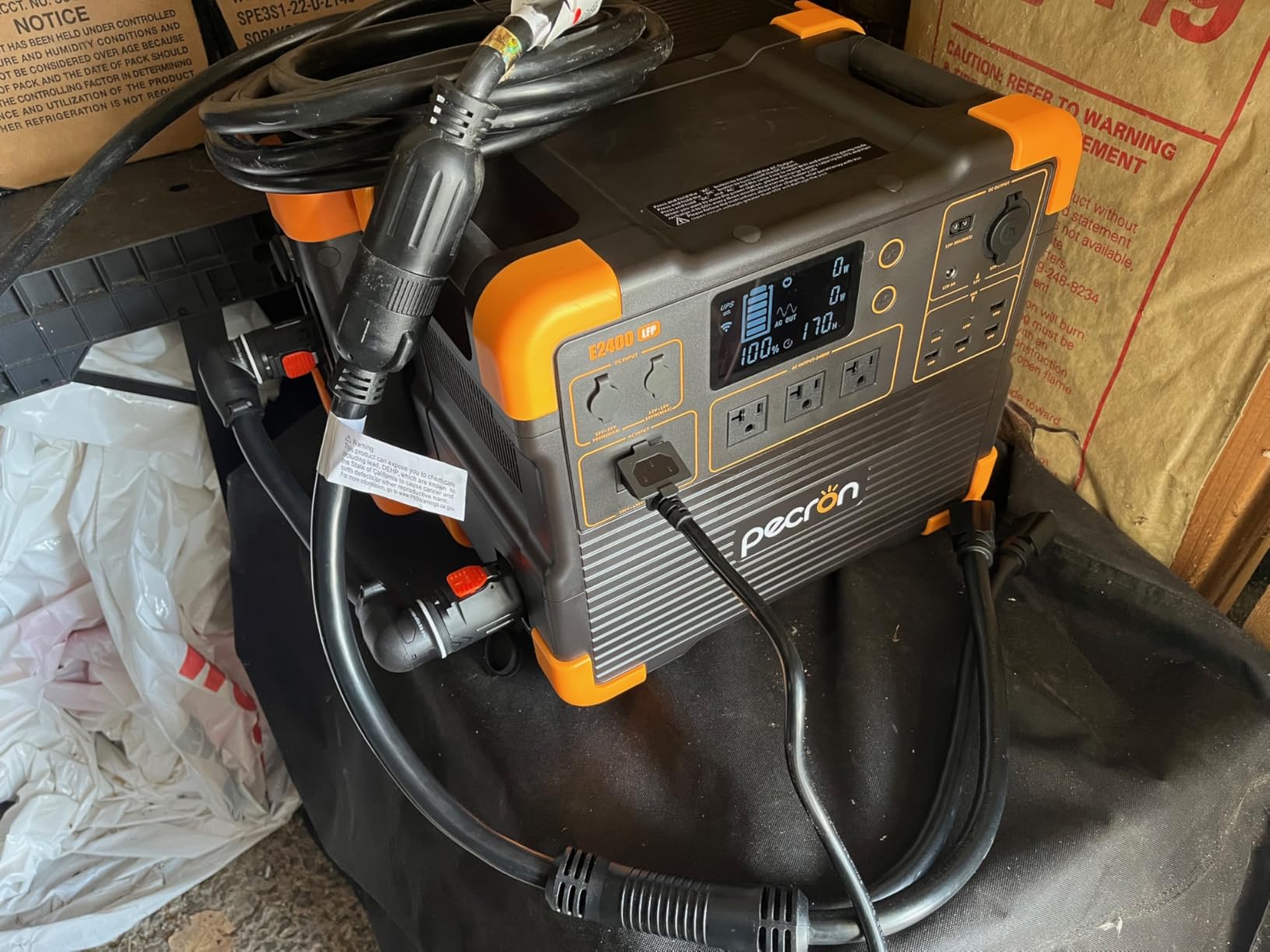 PECRON Portable Power Station E2400LFP, 2048Wh Solar Generator Backup, 2400W LiFePO4 Battery Expandable to 8192Wh, Fast Charging in 1.5 Hrs Power Station for Emergencies, Camping, RV, Home Use customer photo 1
