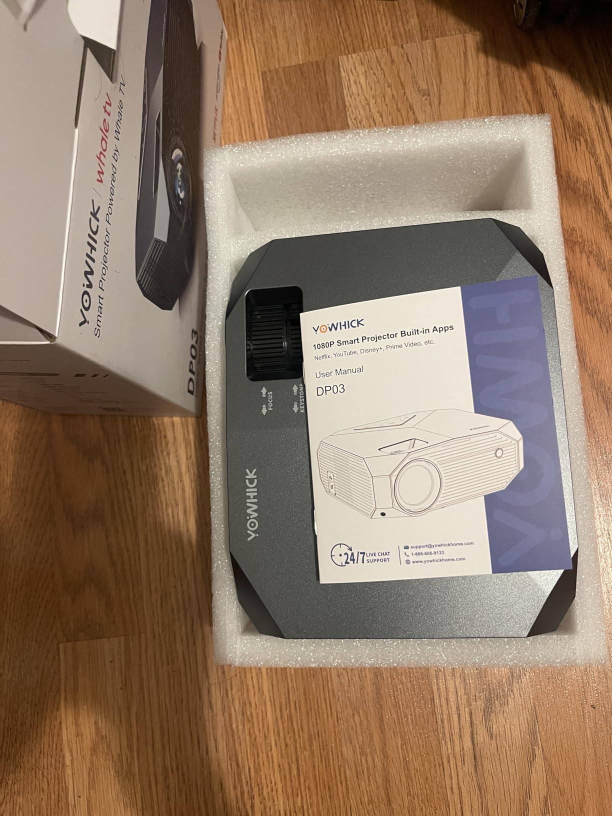 Compatible with Netflix/High Brightness Smart Projector with WiFi 6 and Bluetooth 5.3, 4K Outdoor Movie Projector with Prime Video/YouTube, Portable Proyector Compatible with HDMI/USB/iOS/Android customer photo 1