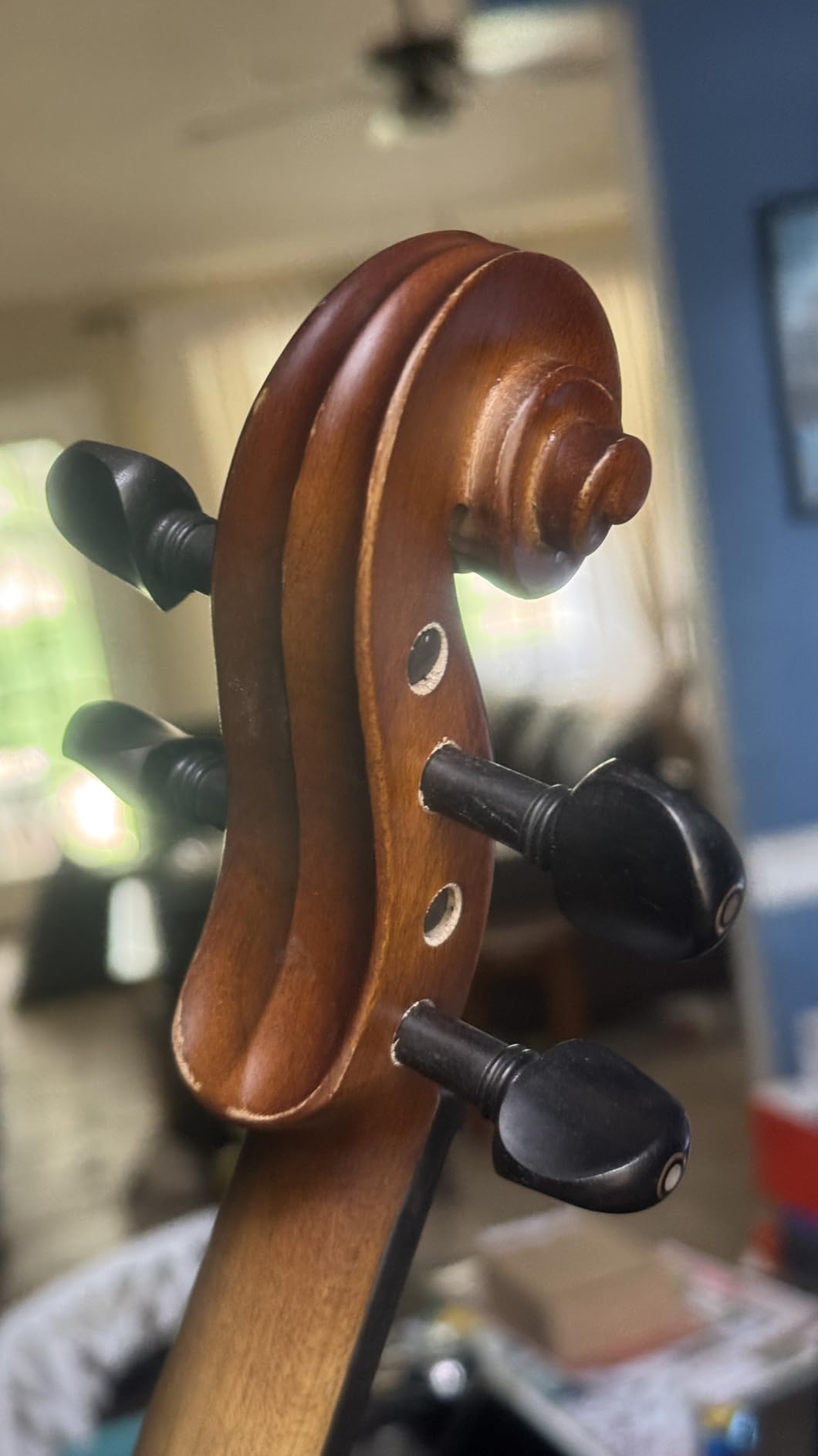 AKLOT Handcrafted Flamed Maple Violin: Full Size Matte Fiddle, Acoustic Advanced 4/4 Violin Kit with Ebony Bow, Solid Wood Shoulder Rest, Lesson Book, Hard Case, Extra Strings, Tuner customer photo 2