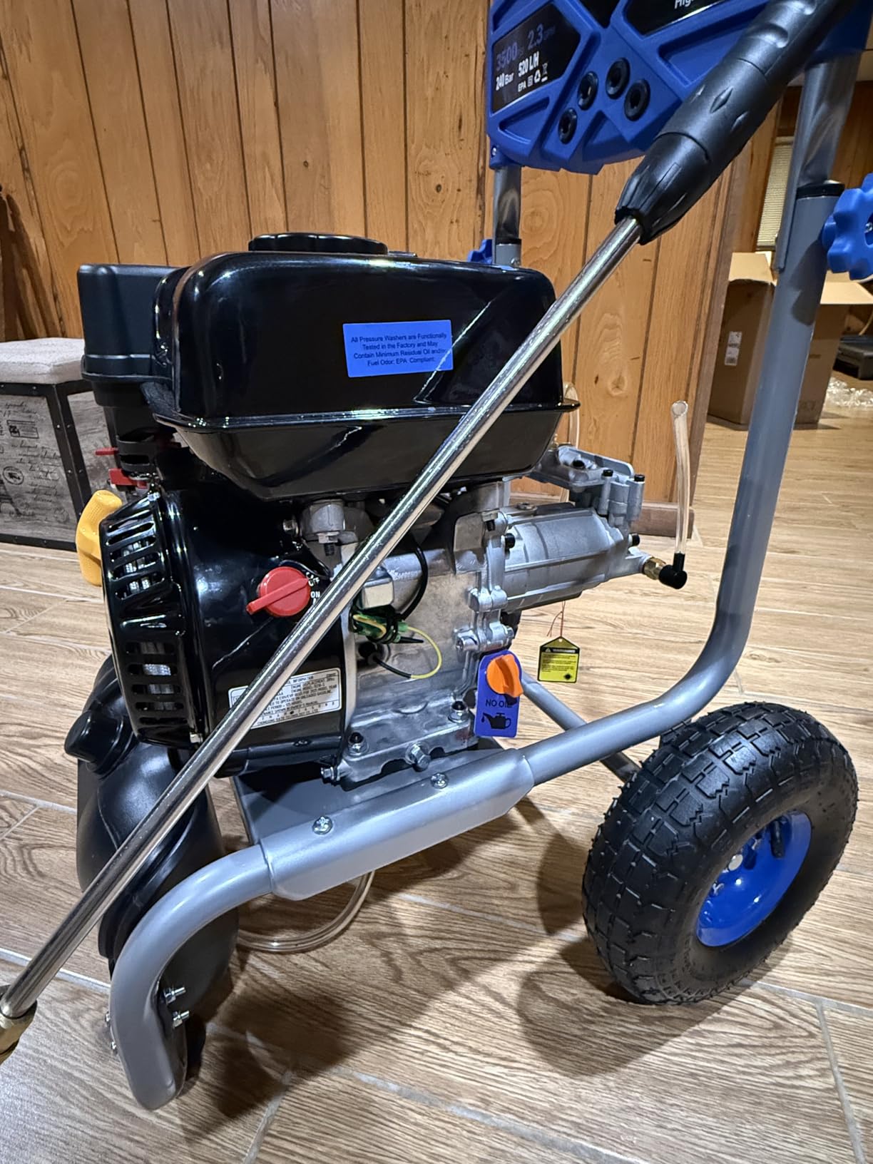 Gas Powered Pressure Washer 3500 PSI - 2.3 GPM Heavy Duty High Power Washer, 209CC 7HP Engine with 25Ft Pressure Hose, Axial Aluminum Pump, Soap Tank, 4 Quick Connect Nozzle (Blue) customer photo 2