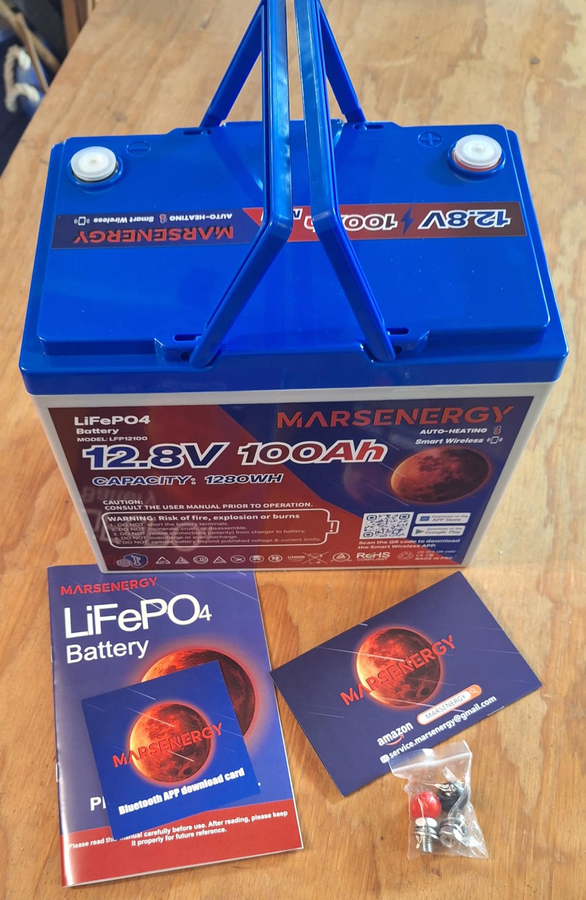 12V 100Ah Lifepo4 Battery, Bci Group 24 Size, Built-In 100A Smart BMS, 4500+ Deep Cycle Grade A Lithium Cells For RV Travel, Trolling Motor, Marine, Boat, Solar Panel, Off Grid, Camping (1PC) customer photo 1