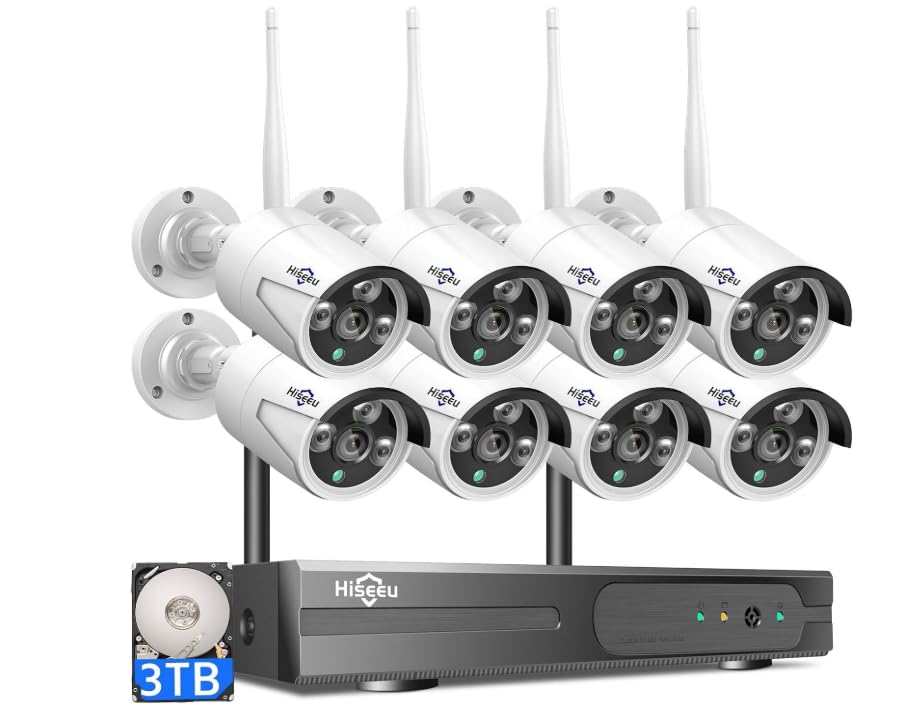 [16CH Expandable] Hiseeu Home Security System, 2.4G/5G Wireless WiFi Pro, 4K NVR with 12
