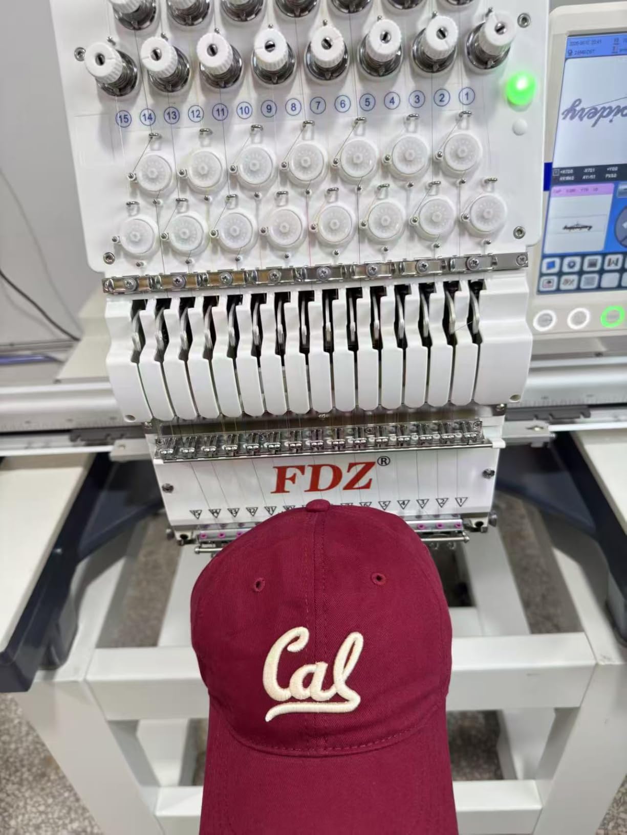 Commercial Embroidery Machine with 12 Needles, 9.45