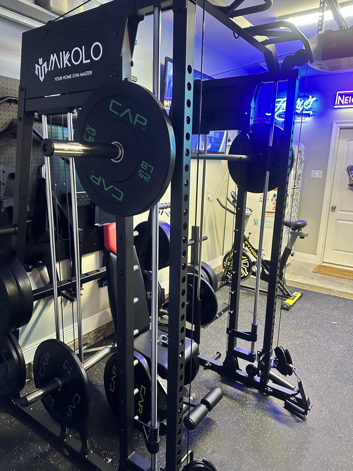 M4 2.0 Smith Machine, 2200lbs Squat Rack with LAT-Pull Down System & Cable Crossover Machine, Training Equipment with Leg Hold-Down Attachment customer photo 1