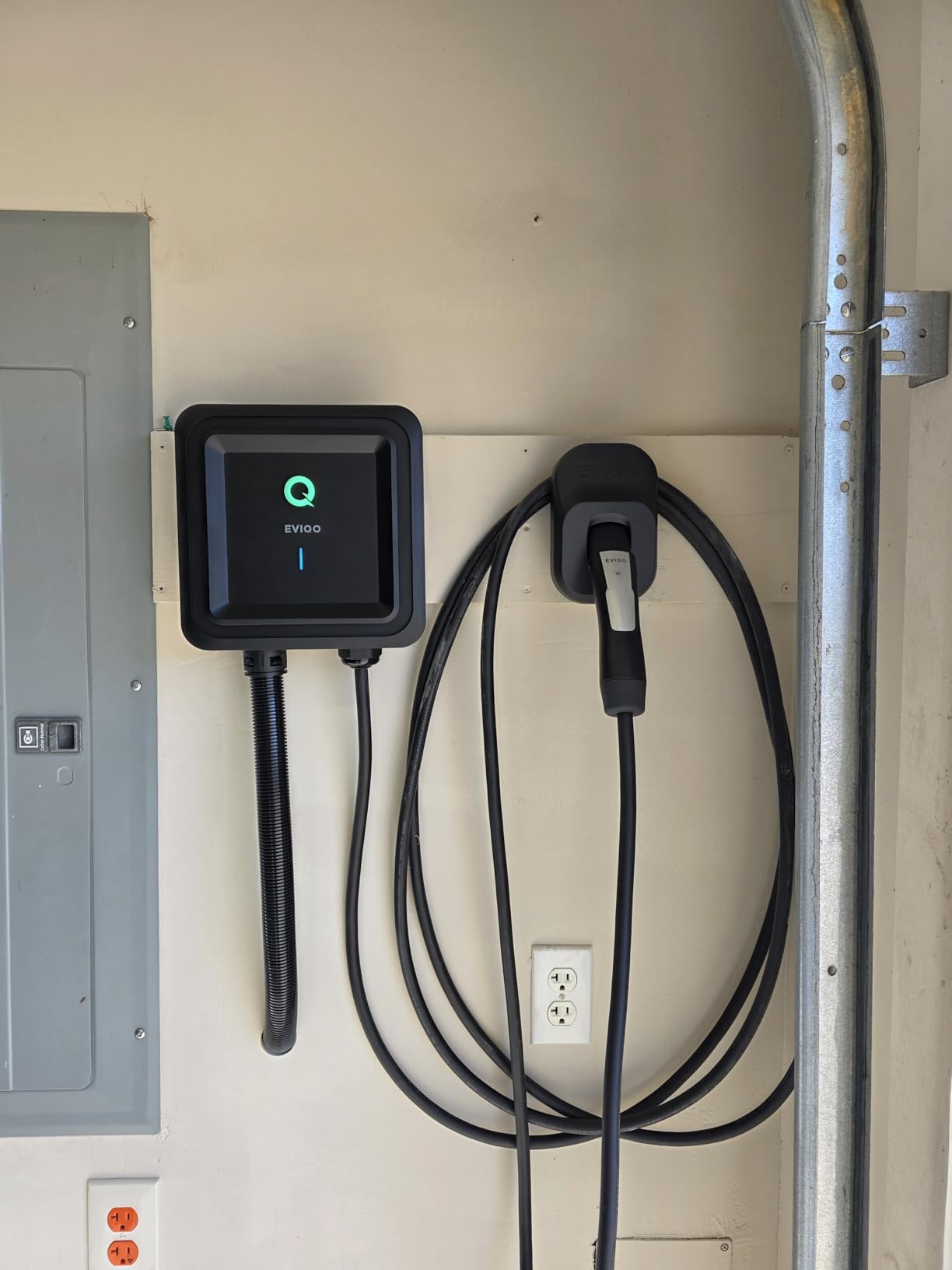 EVIQO NACS Charger for Tesla 40-48 Amp Hardwired Level 2 EV Charger - 240V Wall EV Charger Level 2, 25ft Cable, WiFi (2.4 GHz) Smart App - Weatherproof, Outdoor (IP66,NEMA 4) UL, ETL Certified customer photo 2