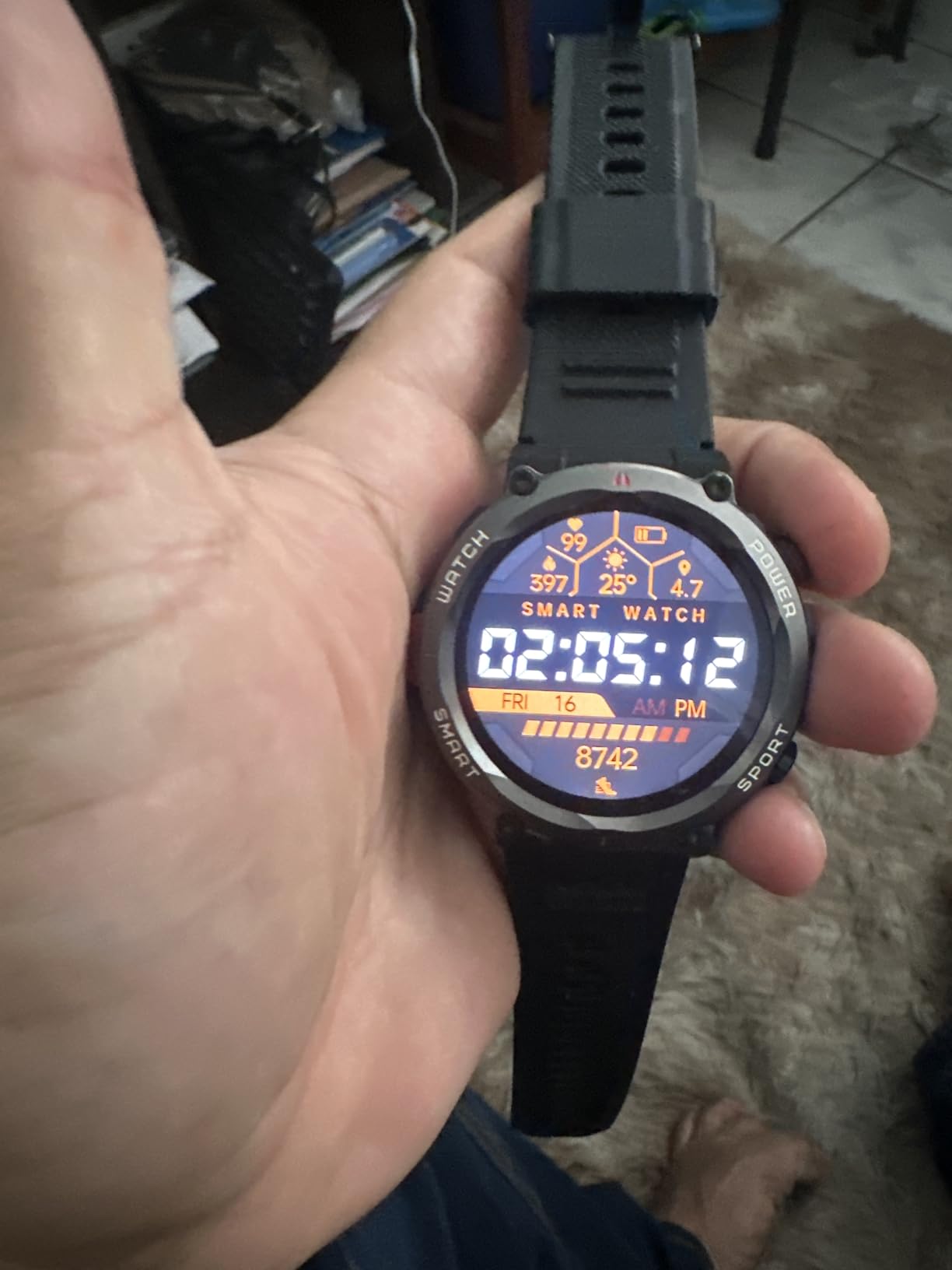 Military Smart Watch for Men(Answer/Make Calls),Outdoor Smartwatch with 100 Days Battery/Flashlight/Compass/Heart Rate/SpO2/Sleep Monitor/2 Straps, Rugged Fitness Watch for iPhone/Android Phones customer photo 1