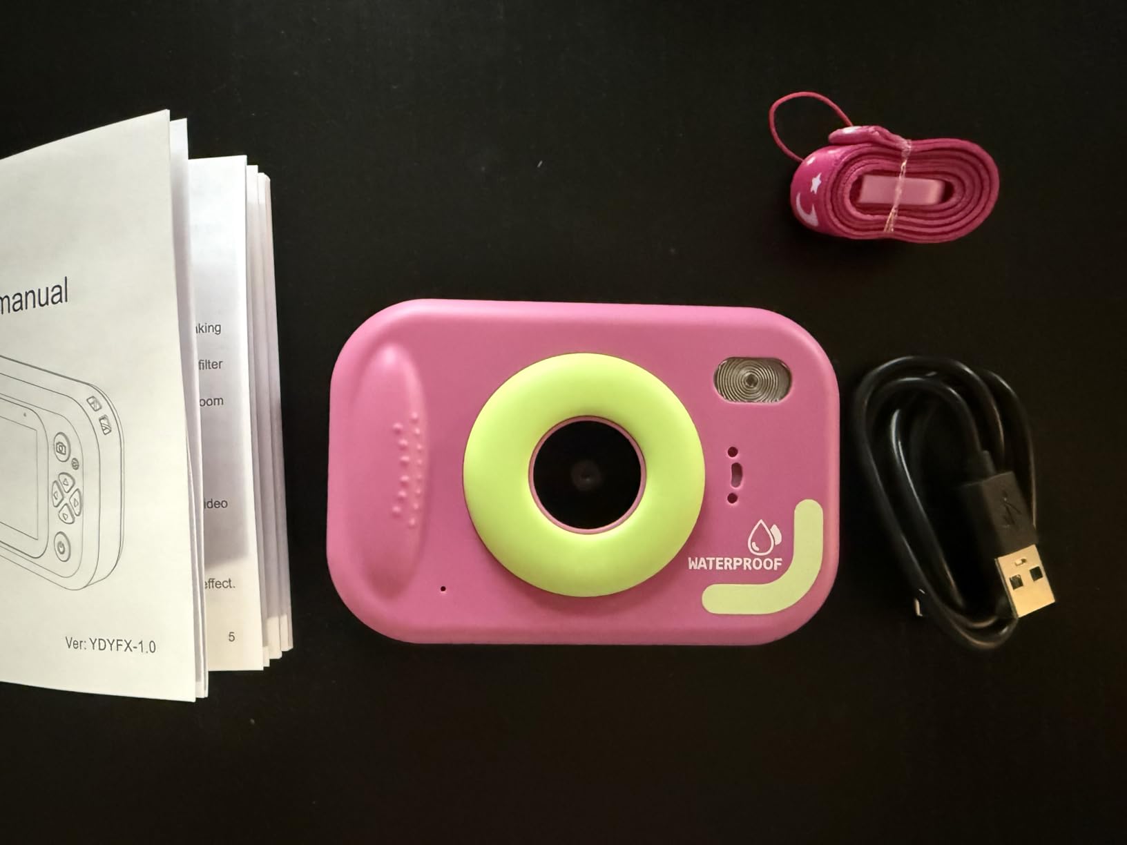 Kids Waterproof Camera, 1080P HD Underwater Digital Camera for Kids Aged 3-12, IP68 Swimming & Snorkeling Toy, ABS Plastic, 32GB Card, Birthday Gift for Children Boys Girls, Pink customer photo 1