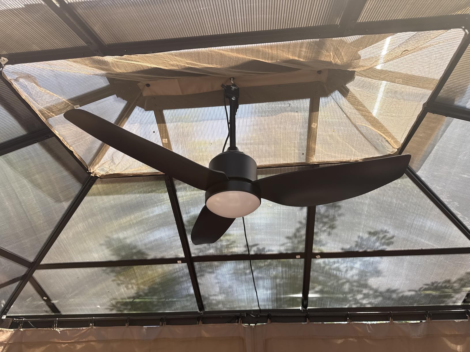 Depuley 42-Inch Outdoor Ceiling Fans: Walnut Waterproof Gazebo Fans with Lights Remote App Control - 3-Blade Plug-in Outdoor Hanging Fan for Patios Pergola Porch 6 Speed Reversible customer photo 1