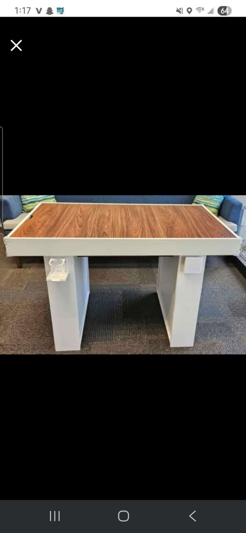 Board Game Table with Removable Top & PU Leather Mat, 2-in-1 Dining and Gaming Table for 4-6 Players customer photo 1