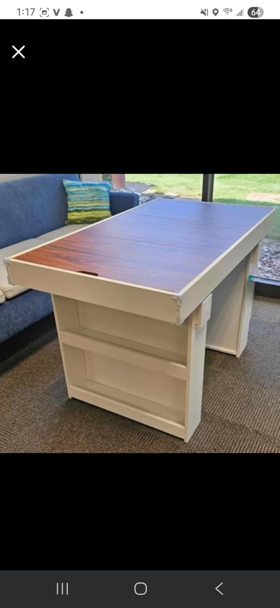 Board Game Table with Removable Top & PU Leather Mat, 2-in-1 Dining and Gaming Table for 4-6 Players customer photo 2