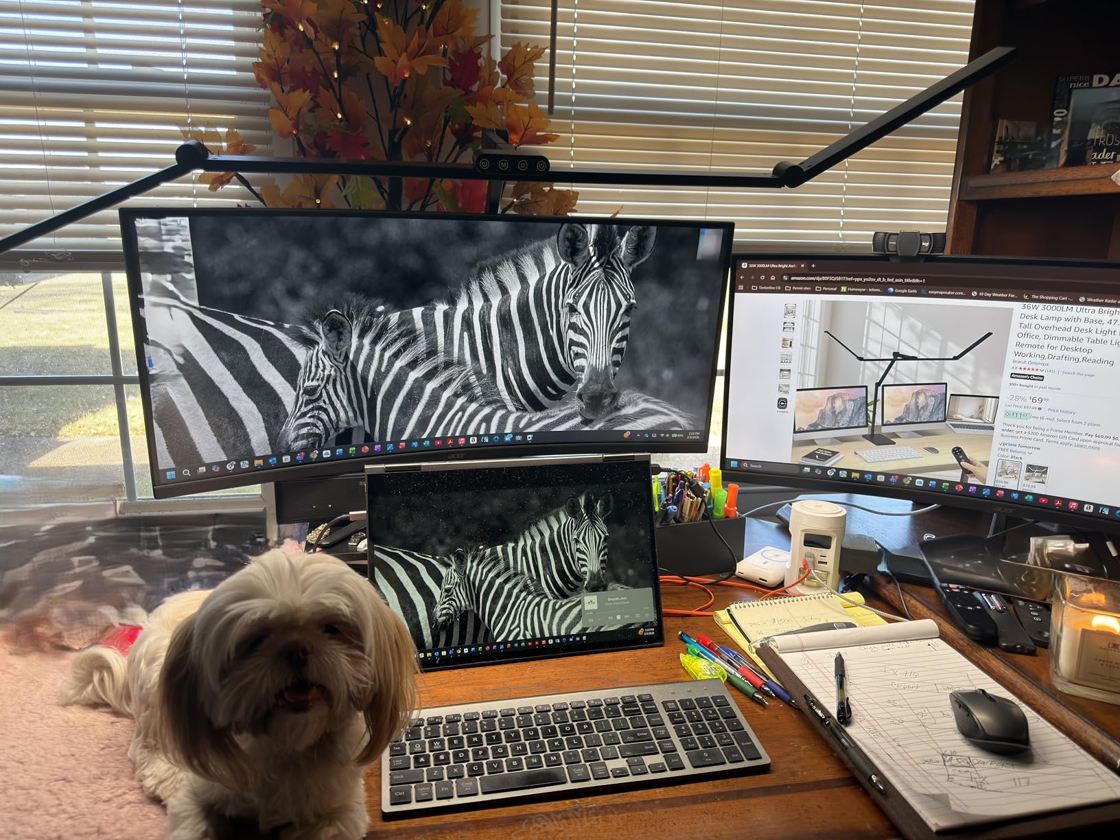 36W 3000LM Ultra Bright Architect Desk Lamp with Base, 47.4Inches Wide Tall Overhead Desk Light for Home Office, Dimmable Table Light with Remote for Desktop Working,Drafting,Reading customer photo 1