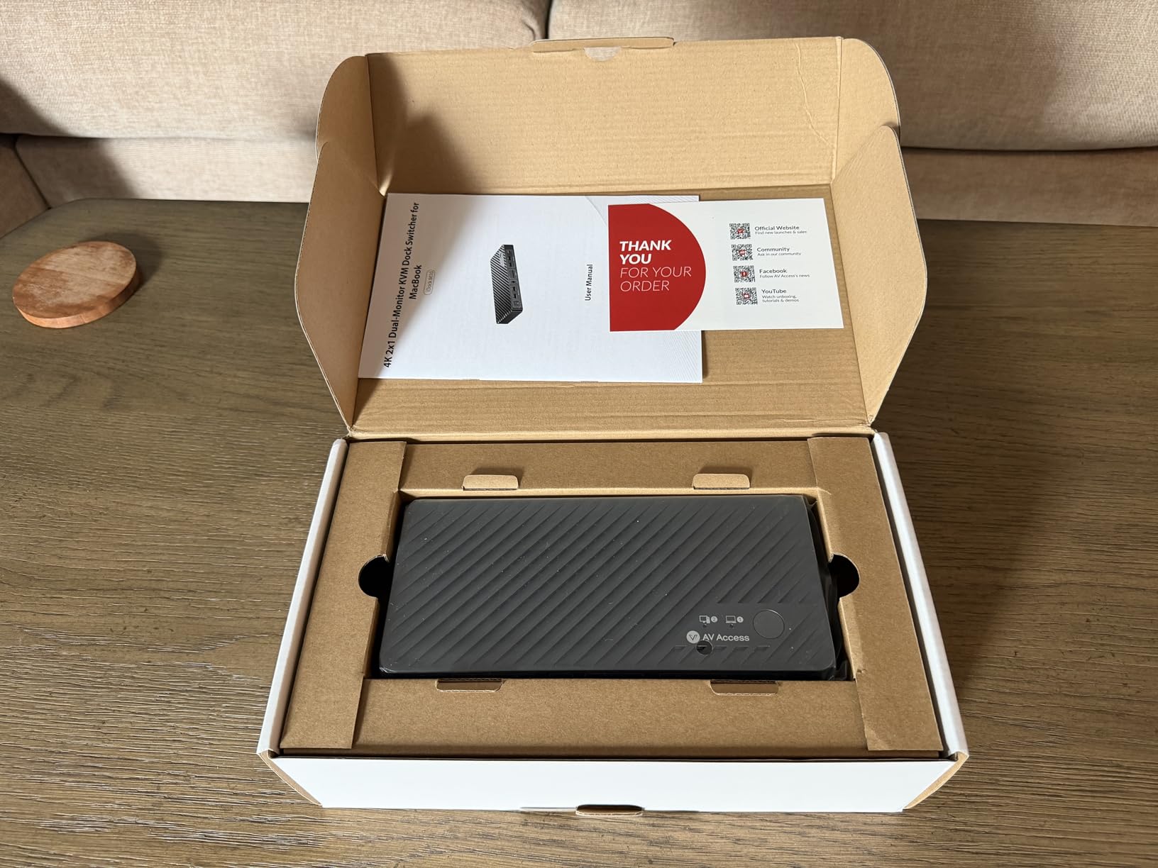 AV Access KVM Switch Docking Station for MacBook, USB-C KVM Switch 2 Monitors 2 Computers, 4K Dual HDMI Displays, 1 Laptop & 1 Desktop Switching, Plug & Play, Ethernet, 100W Power Delivery, EDID Emulation customer photo 1