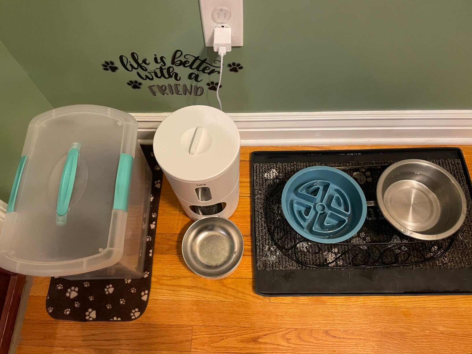 Automatic Dog Feeder Large Breed with Camera - 12L/50 Cups 5G WiFi App Control Dog Food Dispenser, Easy Setup, HD 1080P Video with Night Vision by Yakry customer photo 2