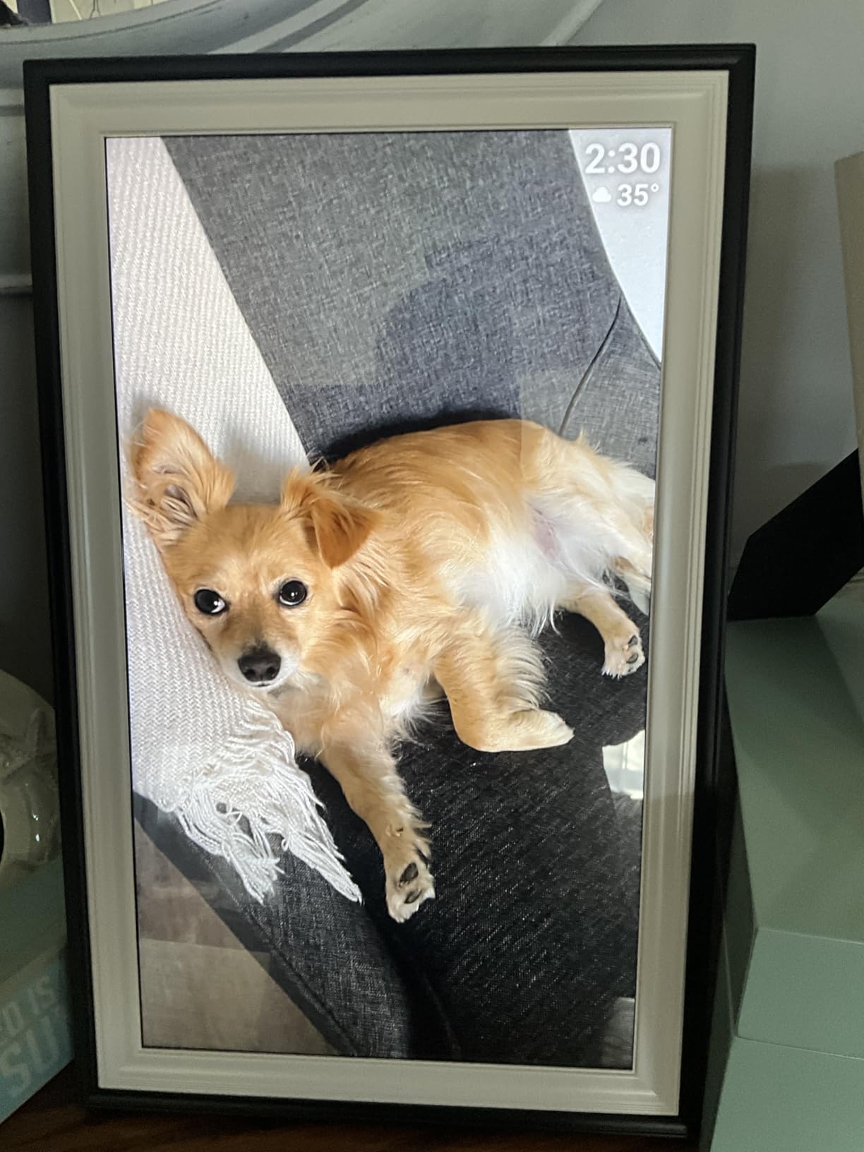 BIGASUO Digital Picture Frame Frameo 15.6 inch WiFi Electronic Photo Frames Large with 64GB Memory 1920x1080 IPS FHD Touch Screen Share Moments Instantly Anywhere Photo Gifts for Parents and Grandparents customer photo 2