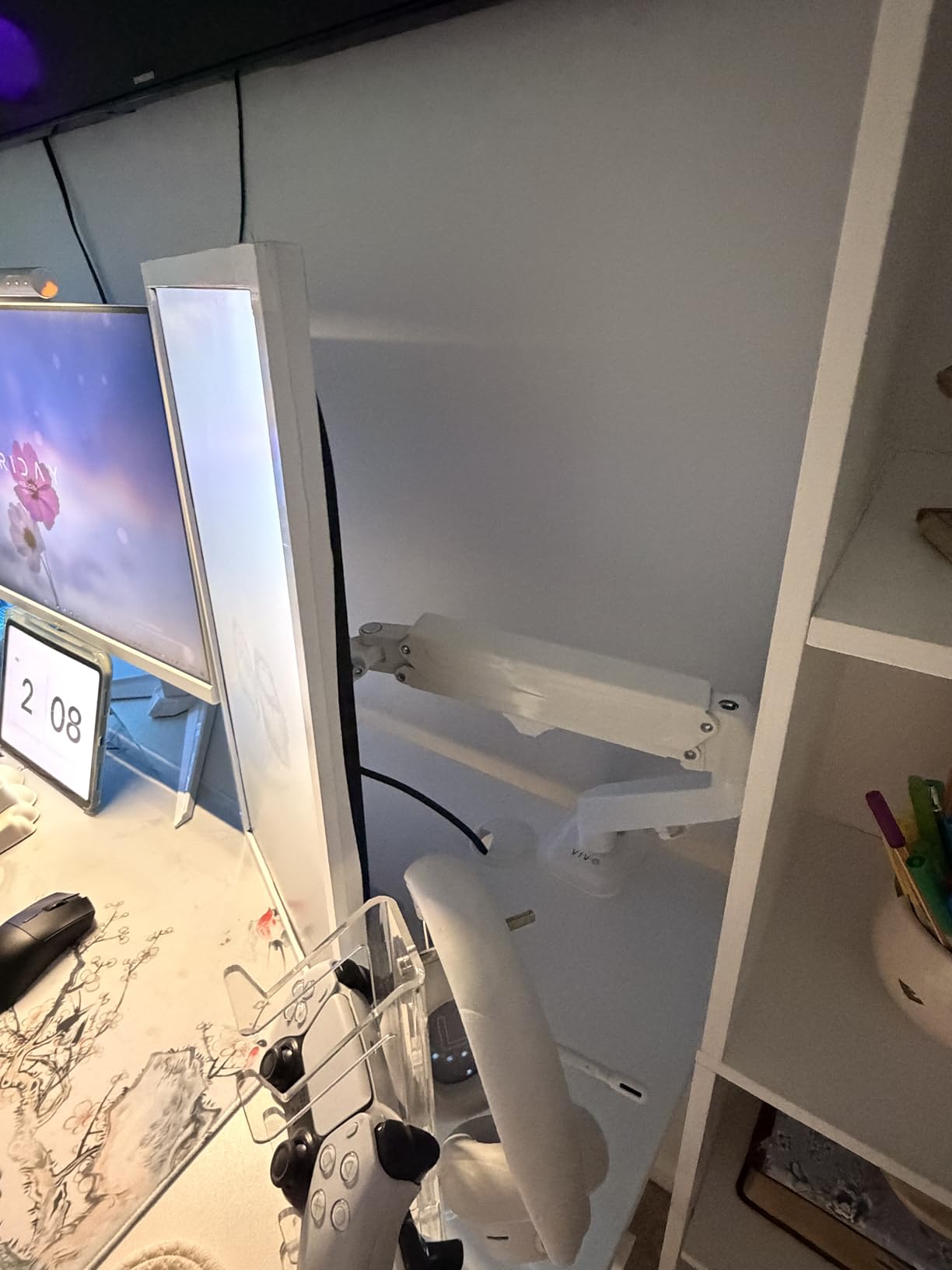 VIVO Heavy Duty Aluminum Ultrawide Monitor Tension Arm for up to 49 inch Screens, Holds 44 lbs, Premium Desk Mount Stand Designed for Samsung Odyssey G9 and More, Black, STAND-V101V customer photo 2