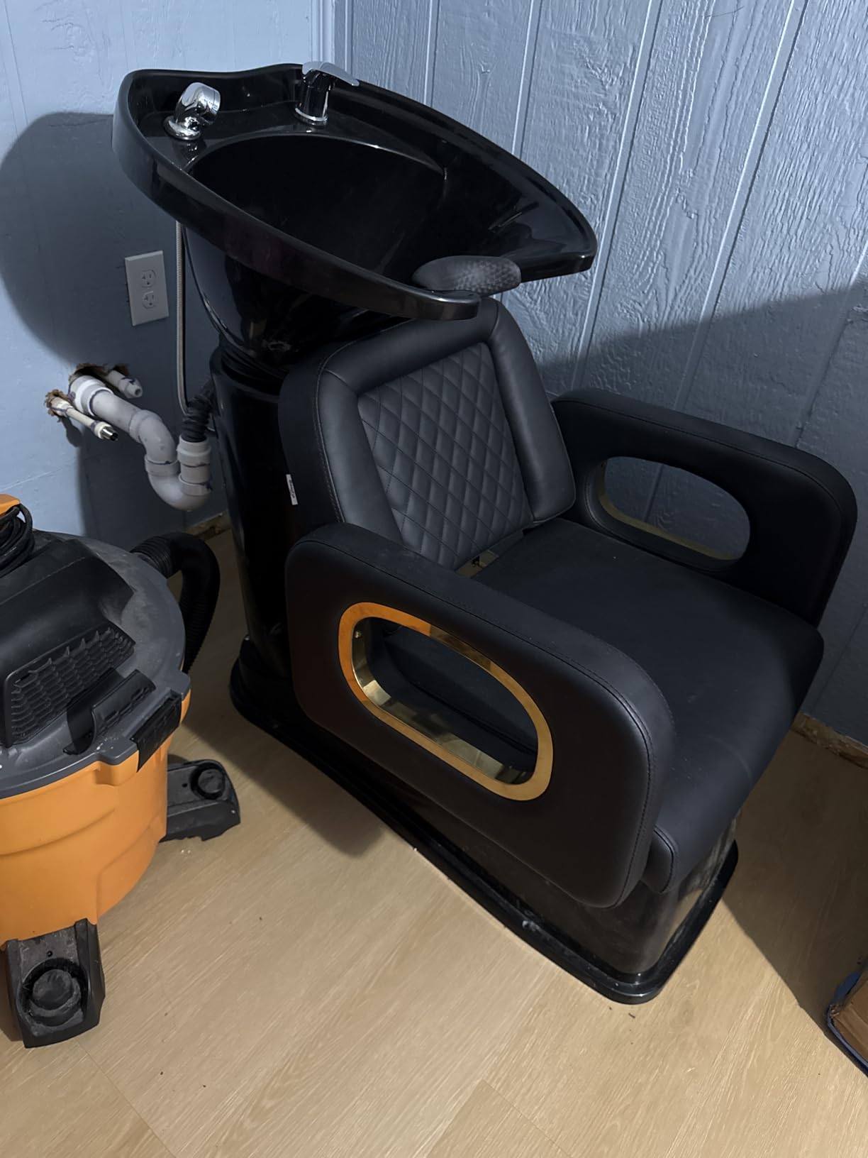 Baasha Shampoo Bowl and Chair Set for Salon, Professional Shampoo Chair with Bowl and Soft Neckrest, Comfortable Sponges Cushion, Adjustable Head Spa Chair for Barbershop customer photo 1