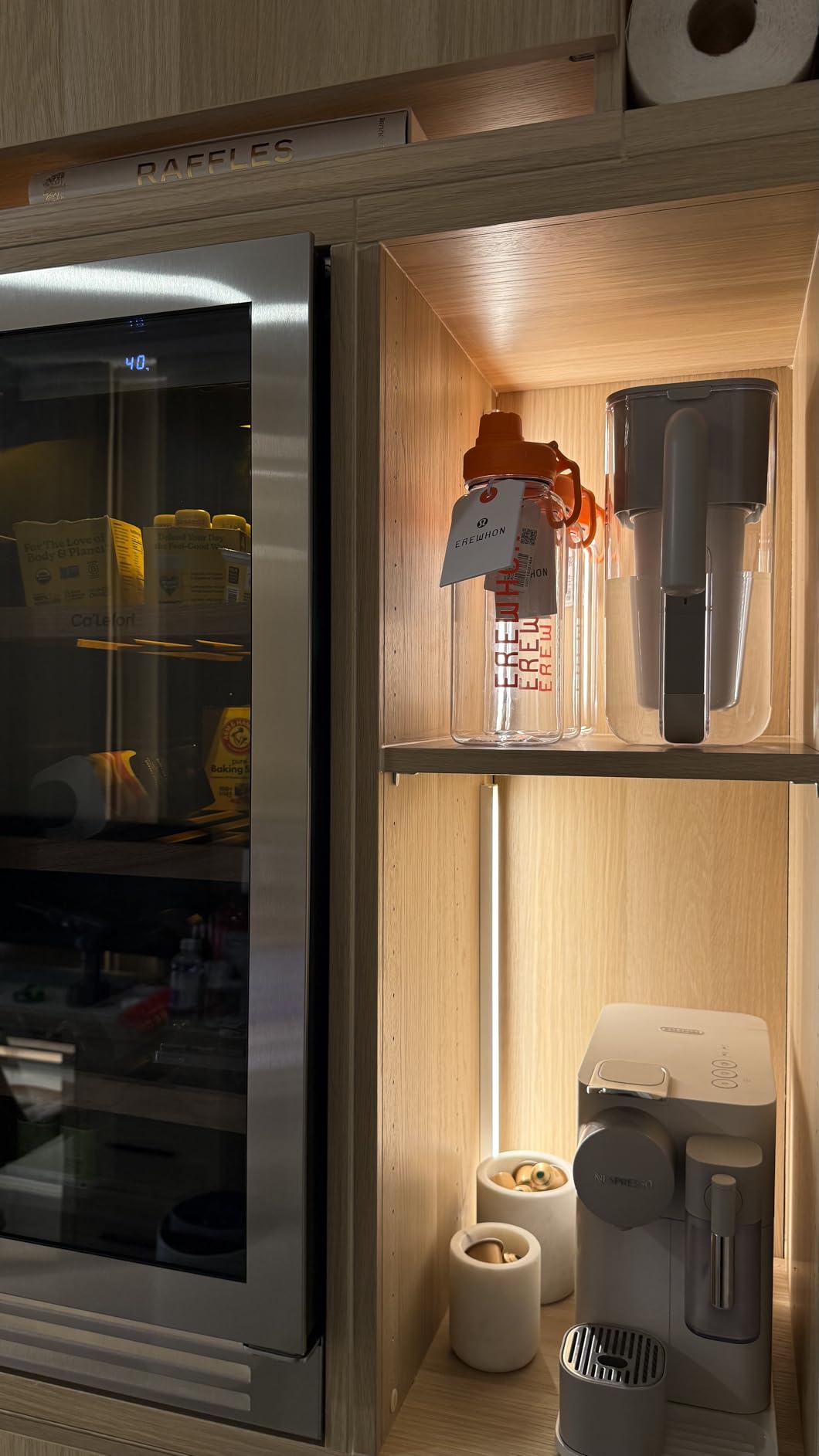 Ca'Lefort 24 Inch Wine and Beverage Refrigerator, 60 Cans 20 Bottles Dual Zone Cooler with Glass Door, 3 LED Built-in Compressor Fridge with Adjustable Shelves for Home Office Bar (4.1 cu.ft) customer photo 1