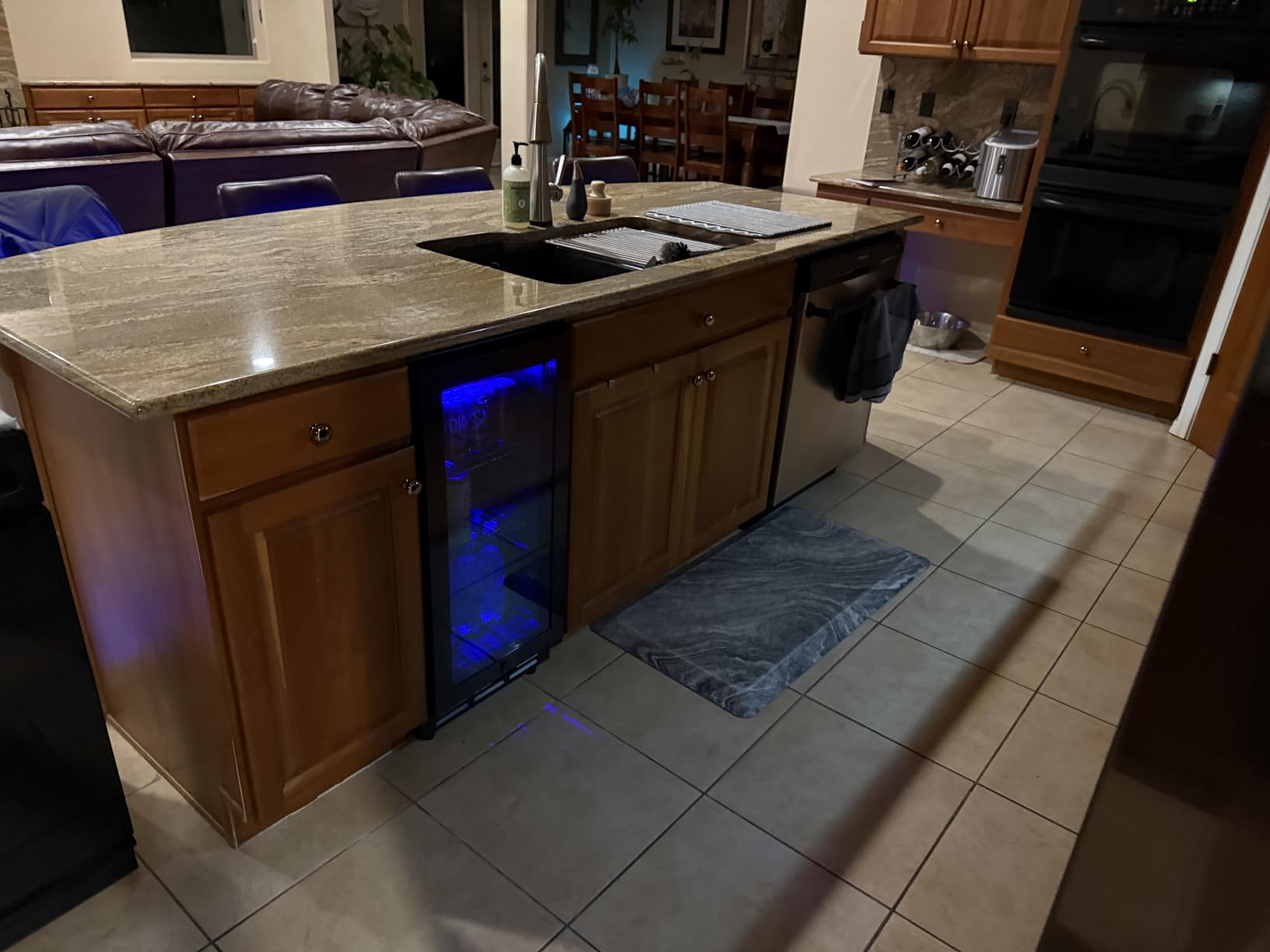 Wine and Beverage Refrigerator, 24 Inch Built-In Wine Fridge with Glass Door, Holds 20 Wine Bottles & 60 Cans, Under Counter Refrigerator with Quiet Cooling System & Blue LED Light(Black) customer photo 2