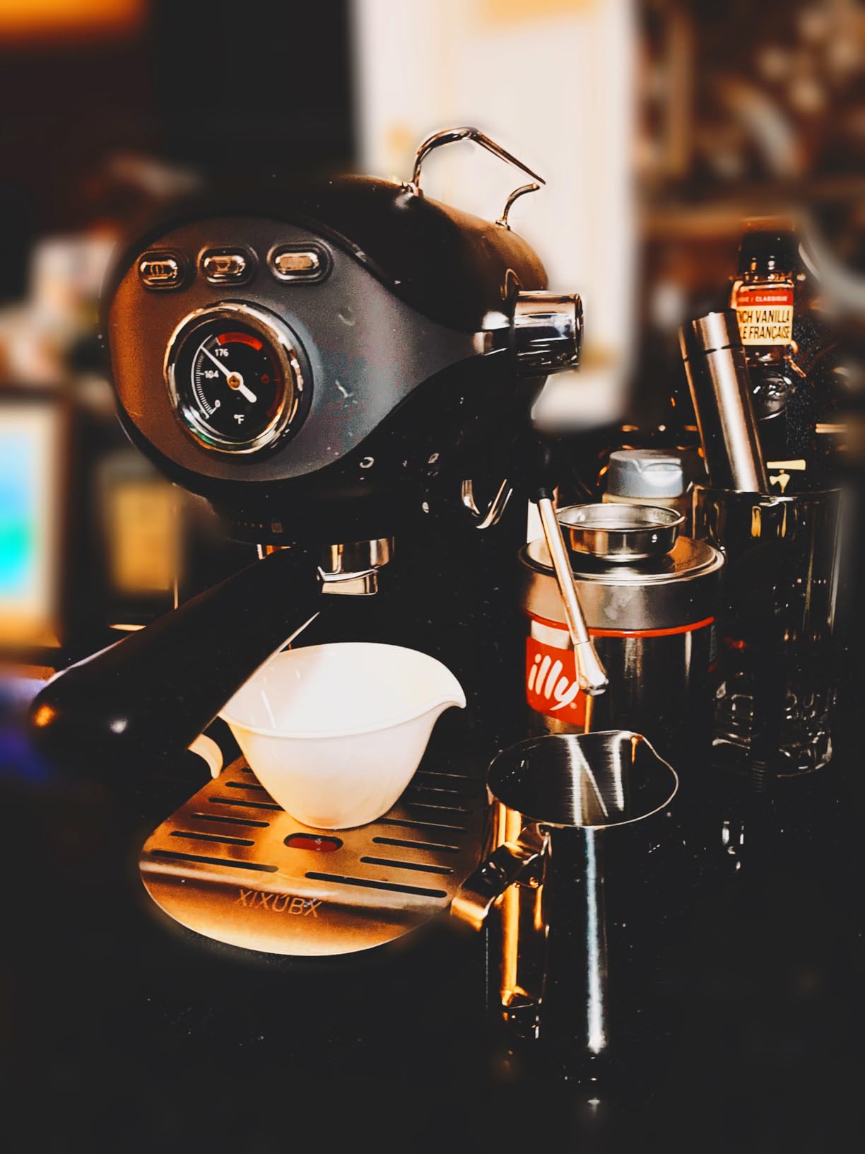 XIXUBX Espresso Machine, 20 Bar Pump Temperature Control, Compact Espresso Maker with Steam Milk Frother, Professional Coffee Makers for Home, Cappuccino Latte Machine, Gifts for Coffee Lover customer photo 2